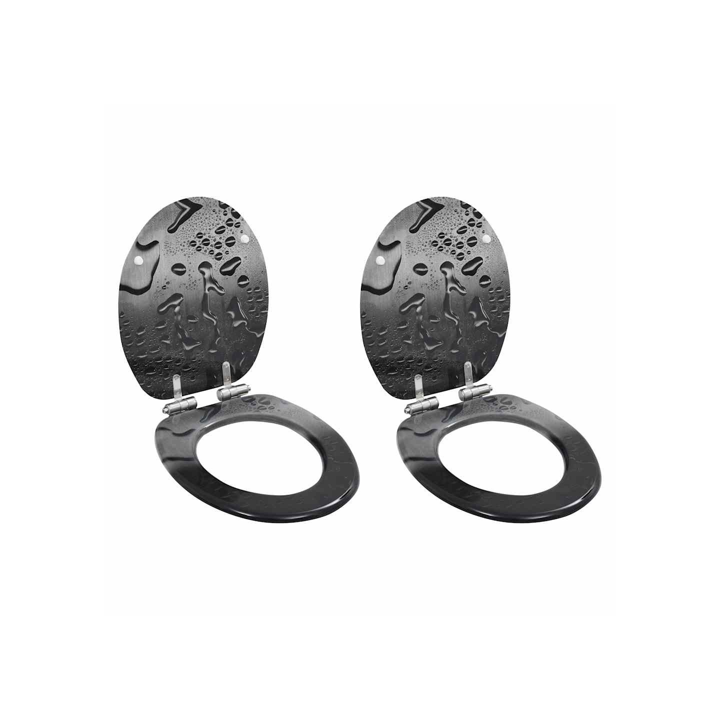 Lot de 2 Siège WC MDF Couvercle fermeture douceur Goutte d'eau