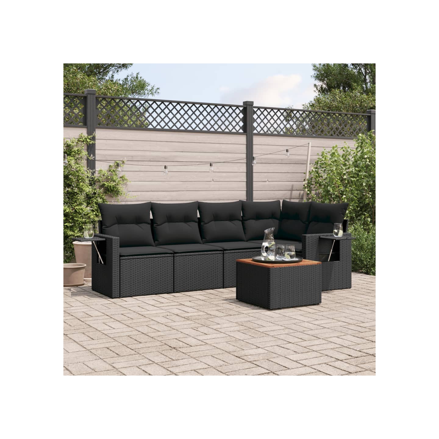 Patio Sofa Set 5 place Black