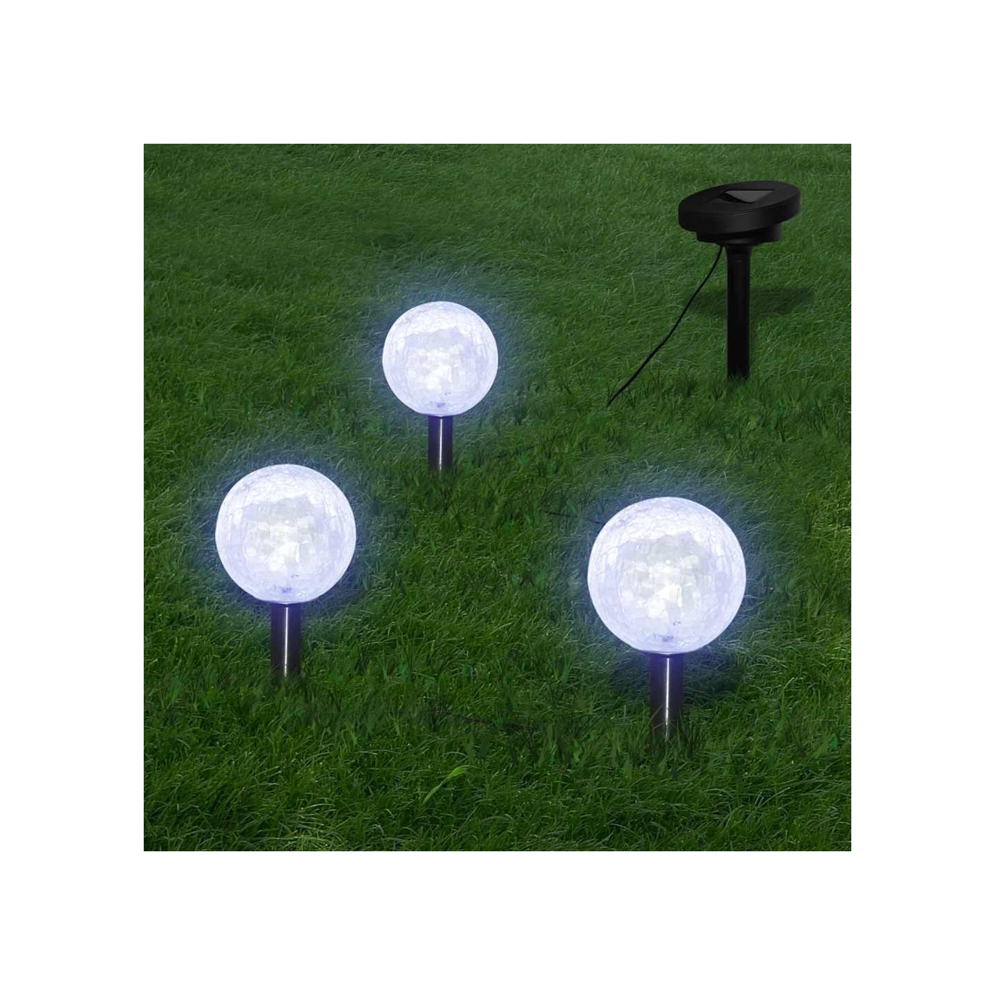 Lampes de jardin à LED 6pcs Ancrage à piquet et panneau solaire