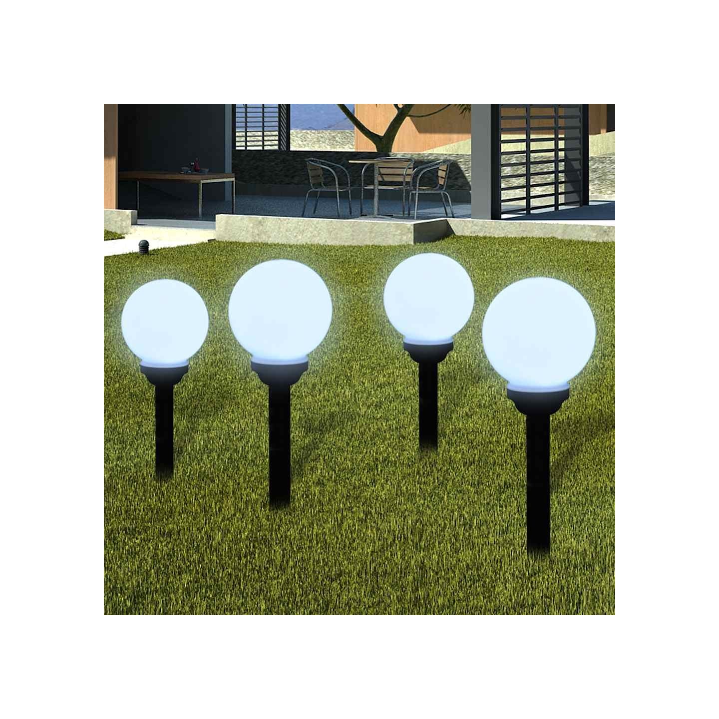 8 pcs Lampes d'allée d'extérieur à LED 15 cm et piquet au sol
