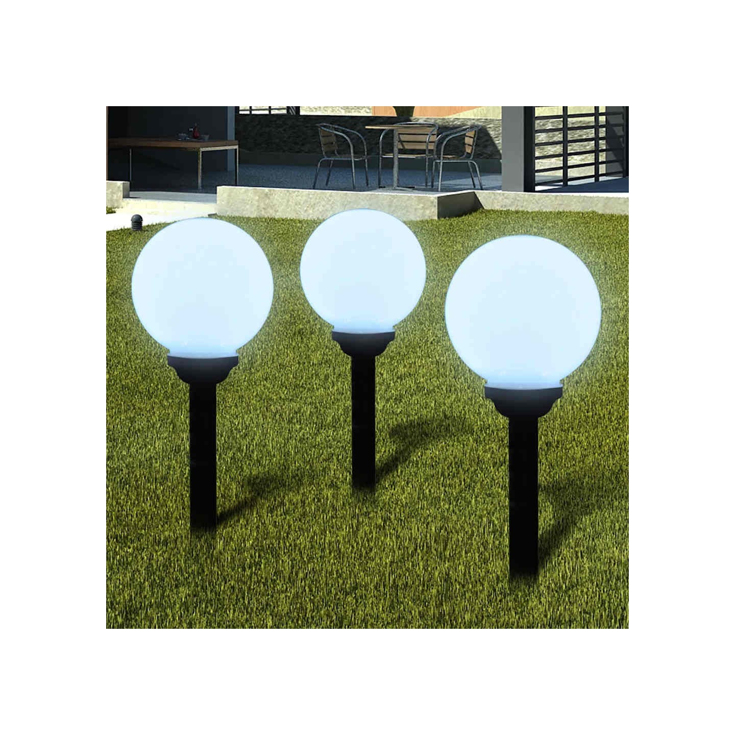 6 pcs Lampes d'allée d'extérieur à LED 20 cm et piquet au sol