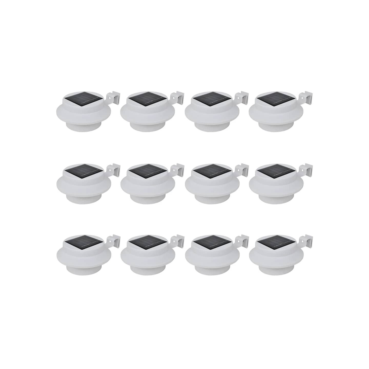 Lampes solaire à LED d'extérieur pour clôture 12 pcs Blanc