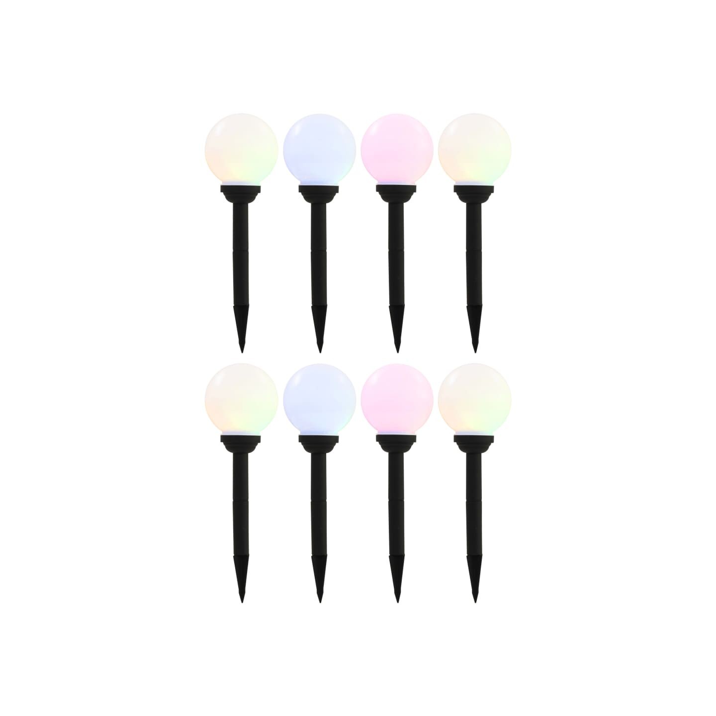 Lampes solaires sphériques LED de jardin 8 pcs 15 cm RVB
