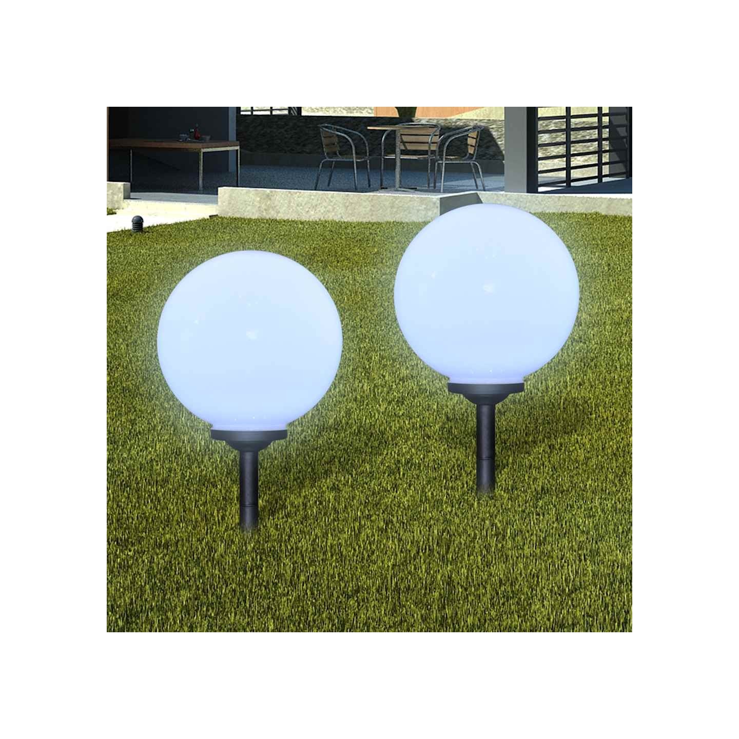 4 pcs Lampes d'allée d'extérieur à LED 30 cm et piquet au sol