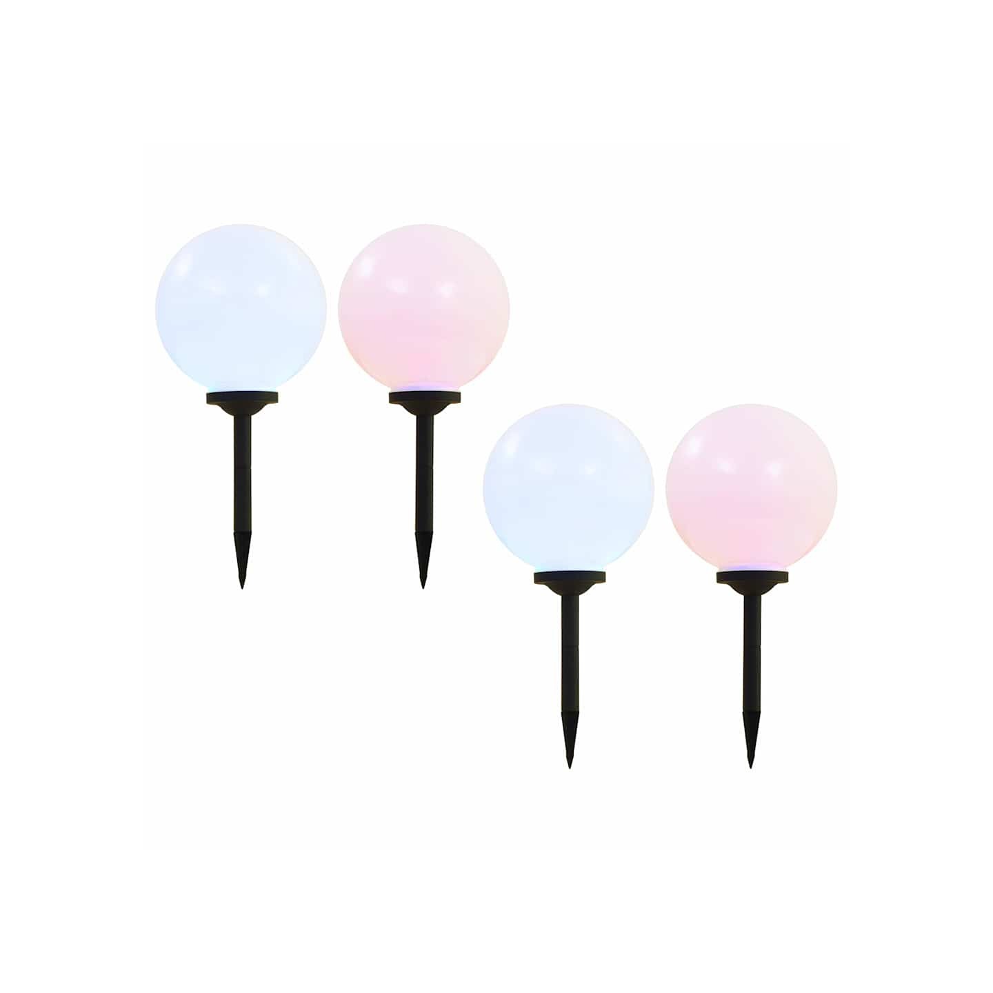 Lampes solaires sphériques LED de jardin 4 pcs 30 cm RVB