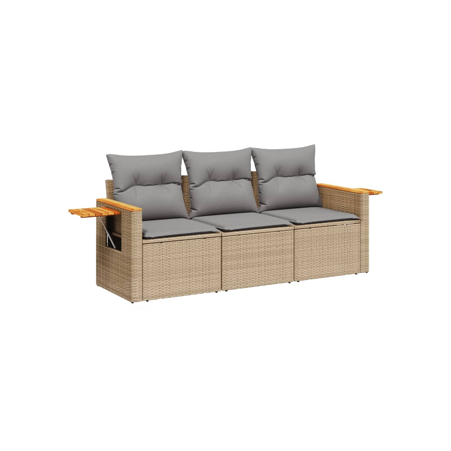 Patio Sofa Set 3 place Beige and Grey