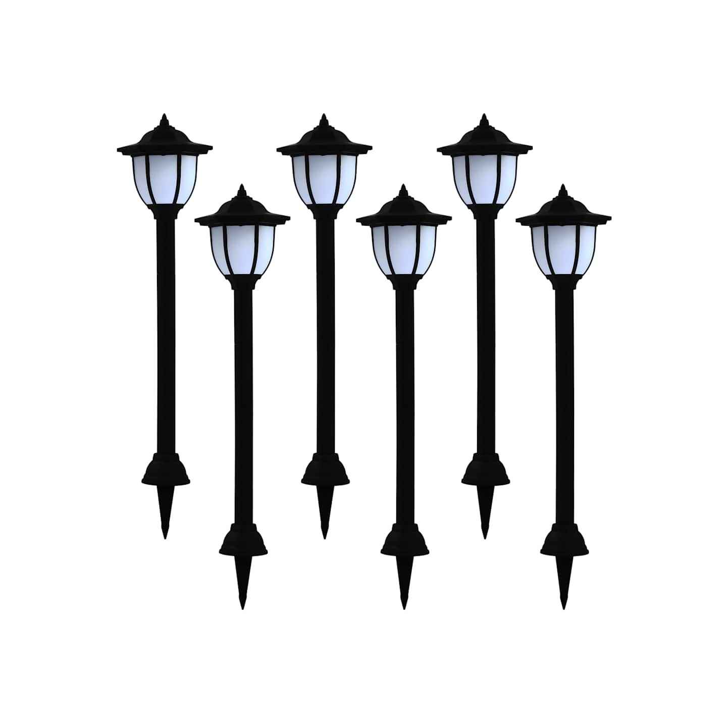 Lampes solaires à LED d'extérieur 6 pcs Noir