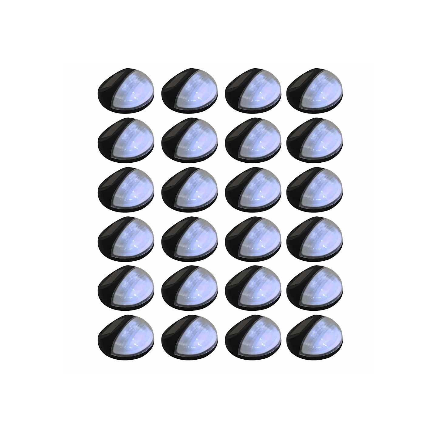 Lampes solaires murales à LED d'extérieur 24 pcs Rond Noir
