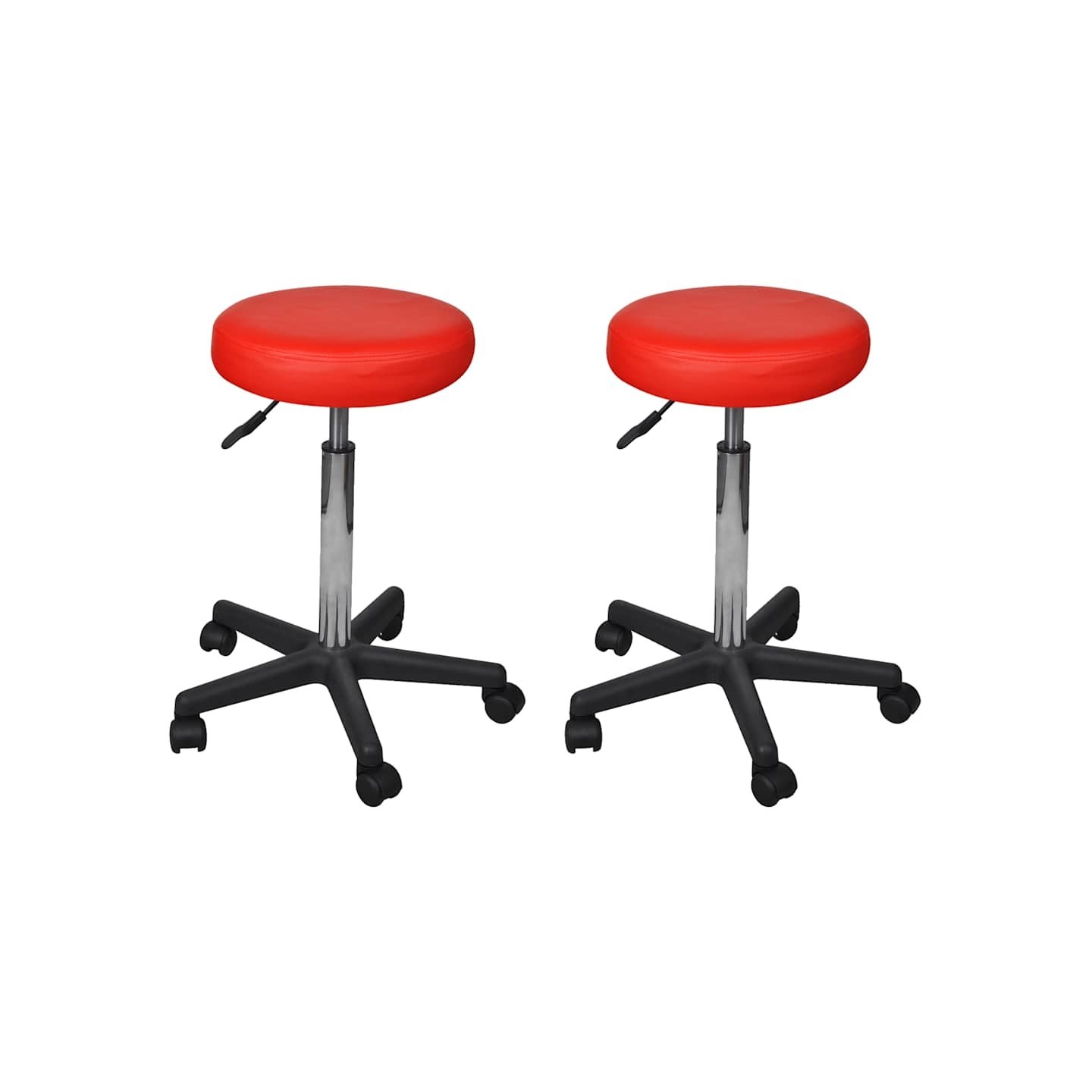 Tabourets de bureau lot de 2 Rouge 35,5x84 cm Similicuir