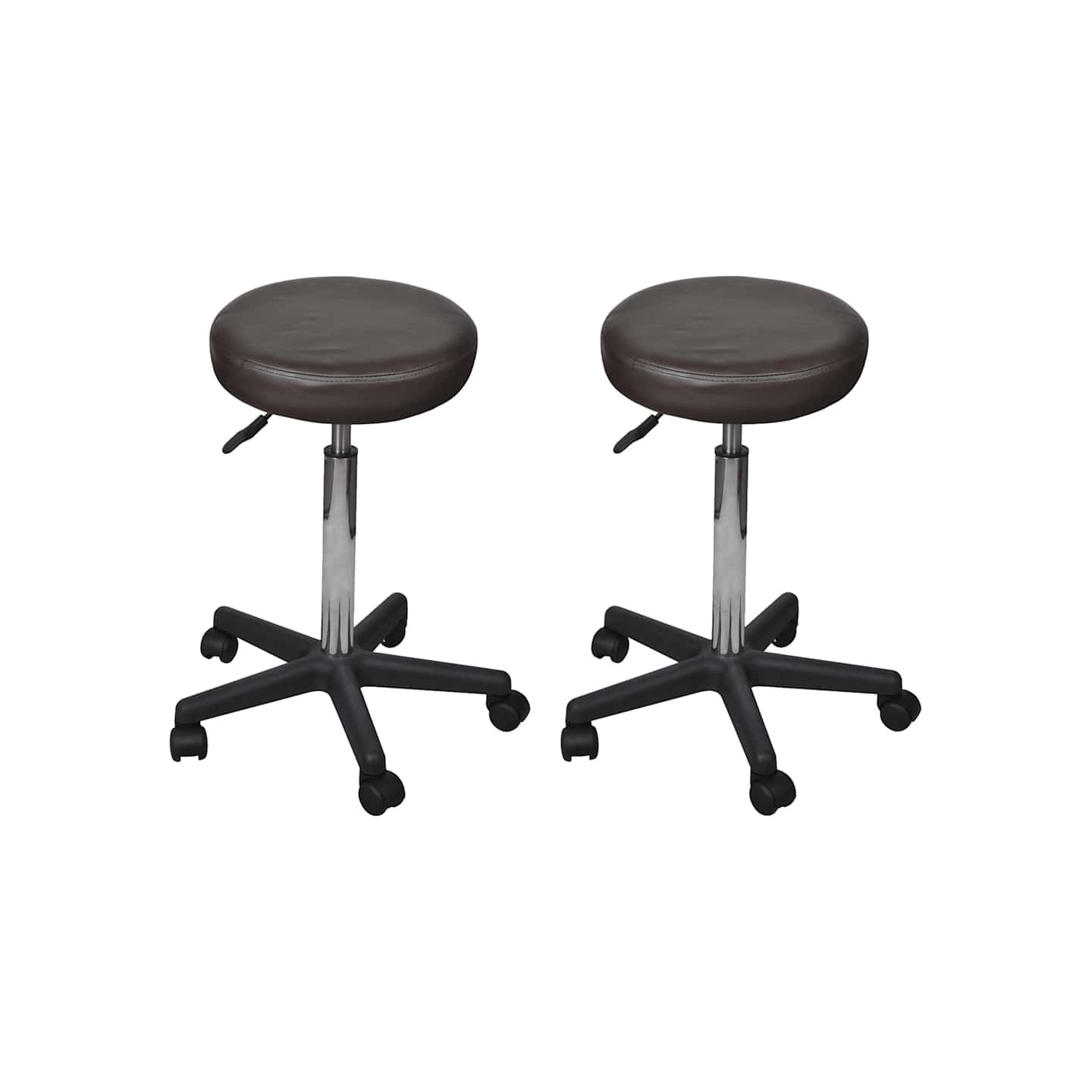Tabourets de bureau lot de 2 Marron 35,5x84 cm Similicuir