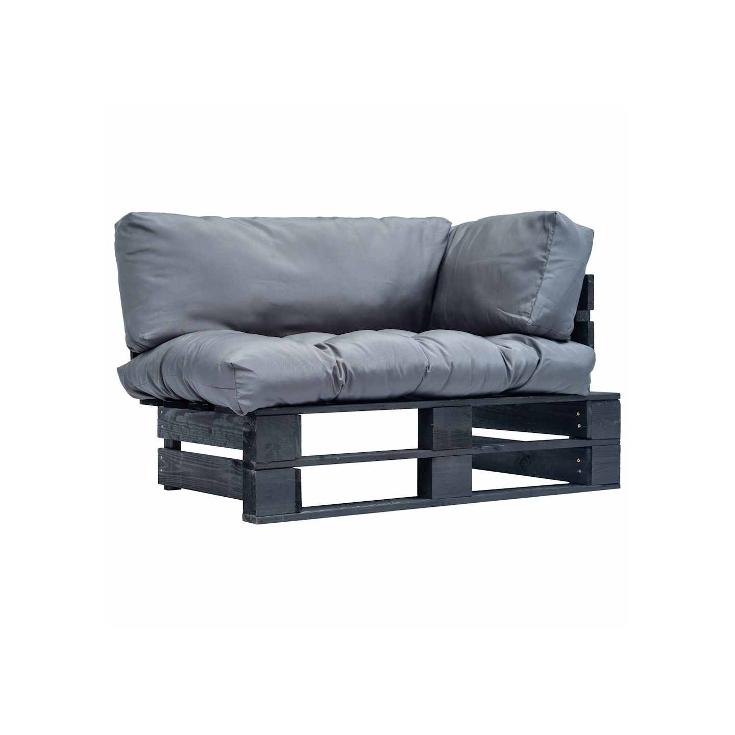 Canapé de jardin palette avec coussins gris Pinède