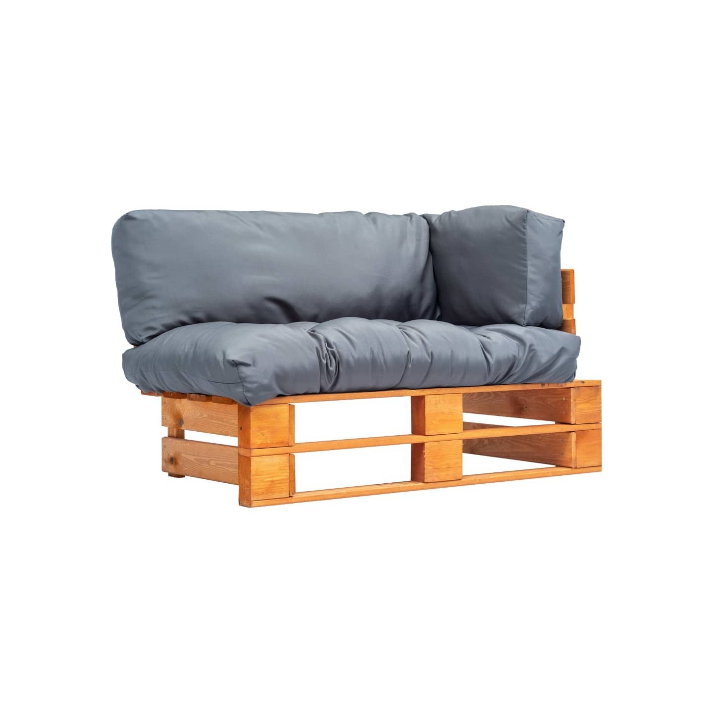 Canapé palette de jardin avec coussins gris bois de pin