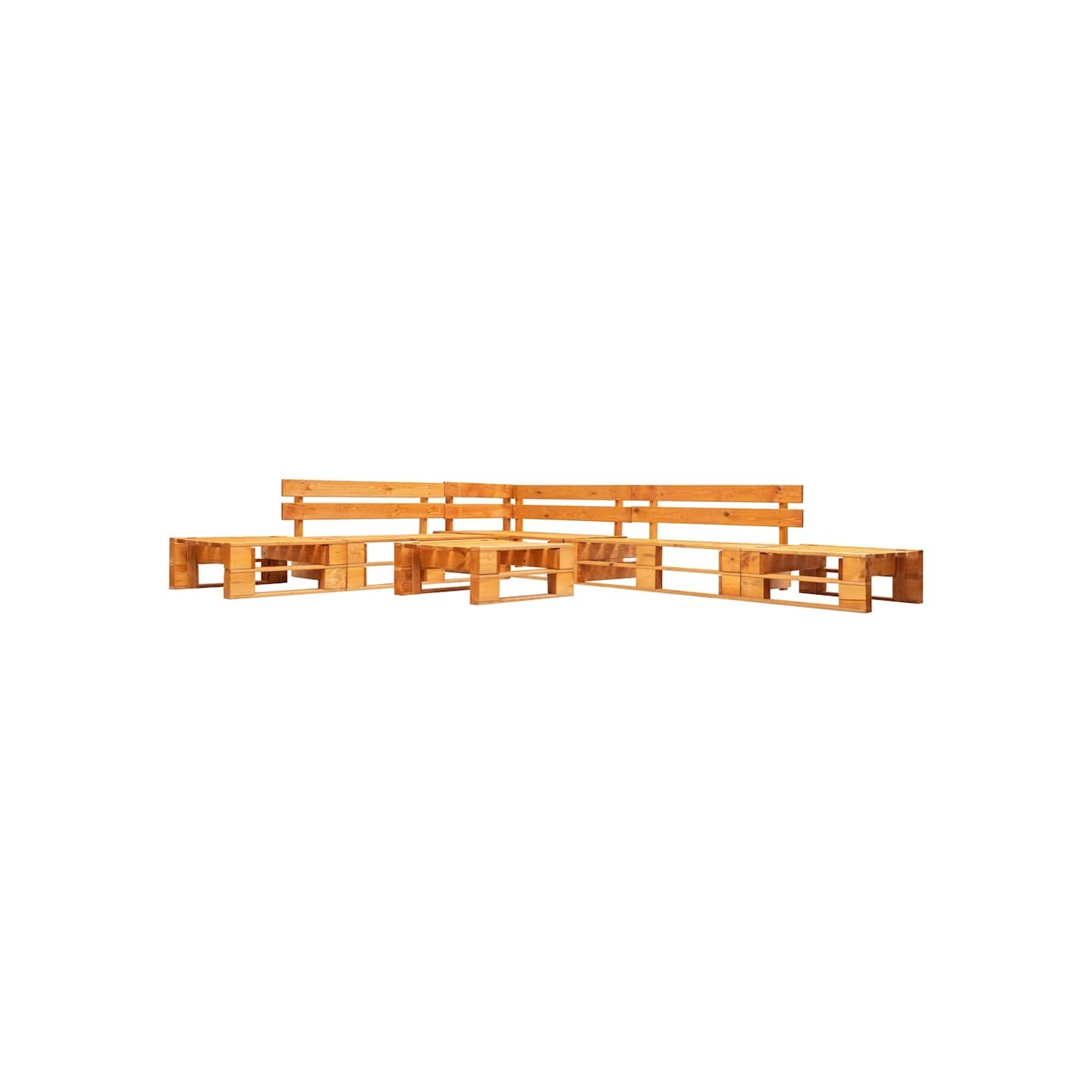 Canapés de jardin palette 6 pcs bois marron miel