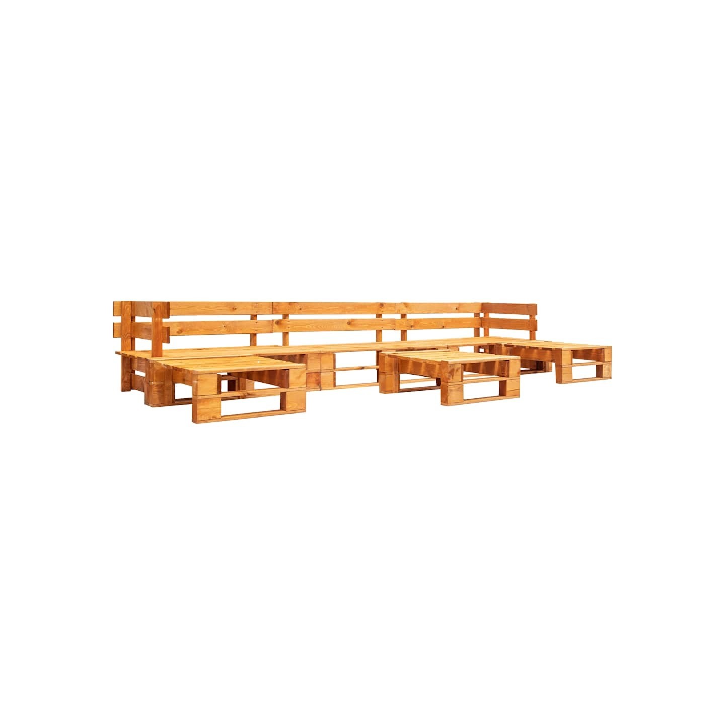 Canapés de jardin palette 6 pcs Bois Marron miel