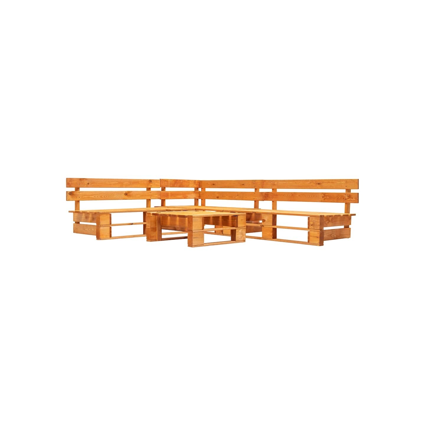 Canapés de jardin palette 4 pcs bois marron miel