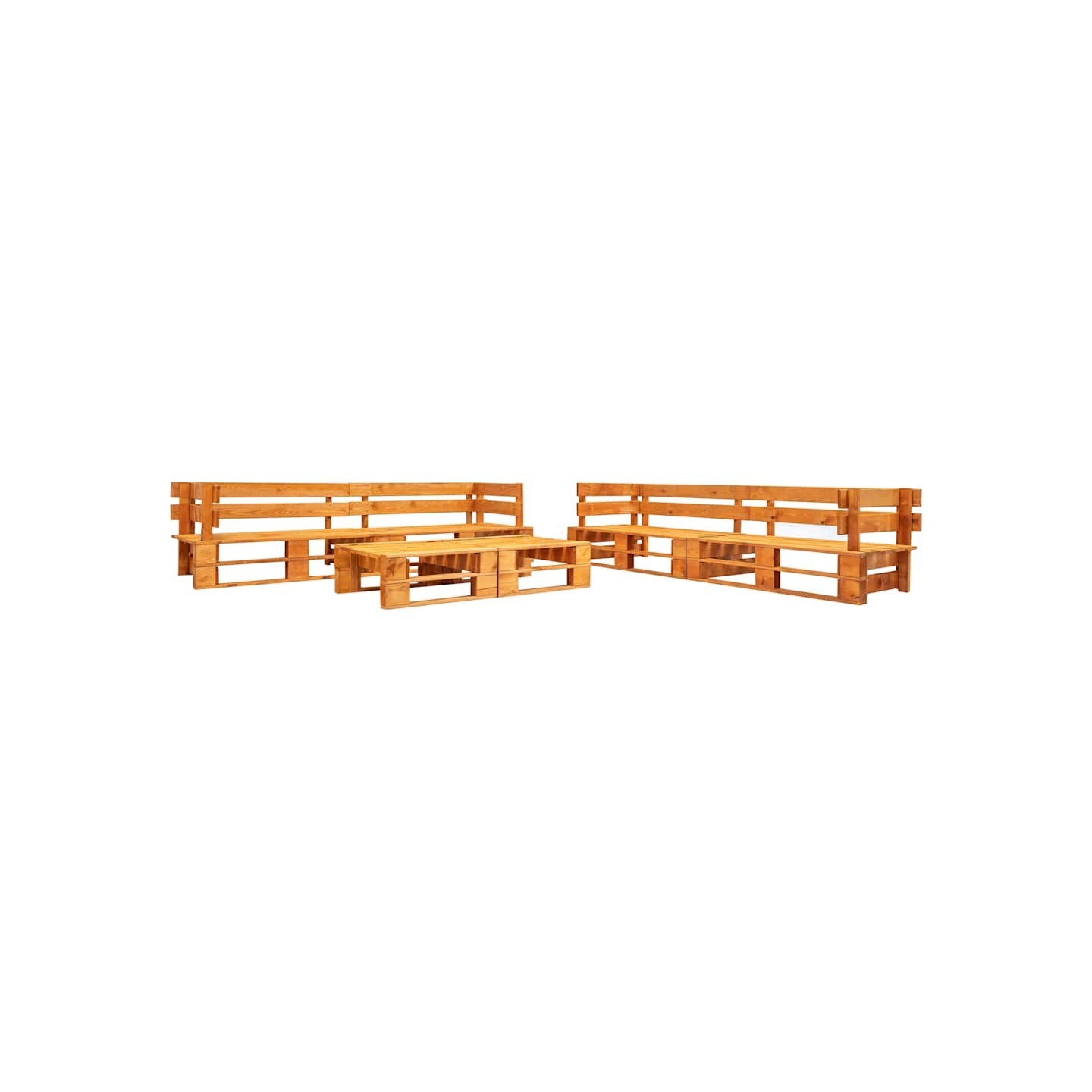 Canapés de jardin palette 6 pcs bois marron miel