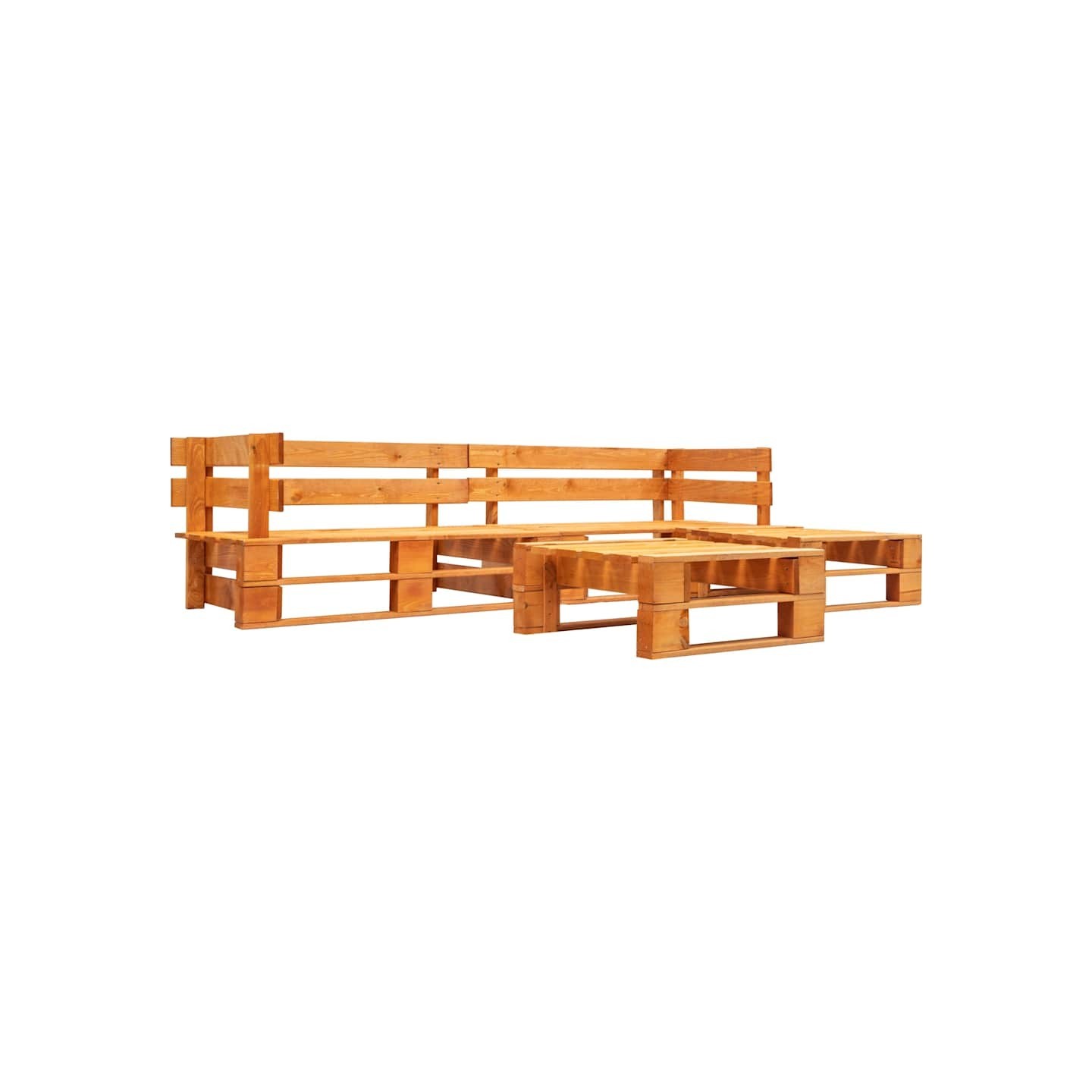 Canapés de jardin palette 4 pcs Bois Marron miel