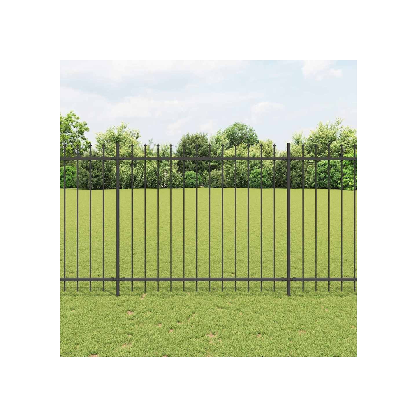 Clôture de jardin avec dessus en forme de lance 1005x150cm noir