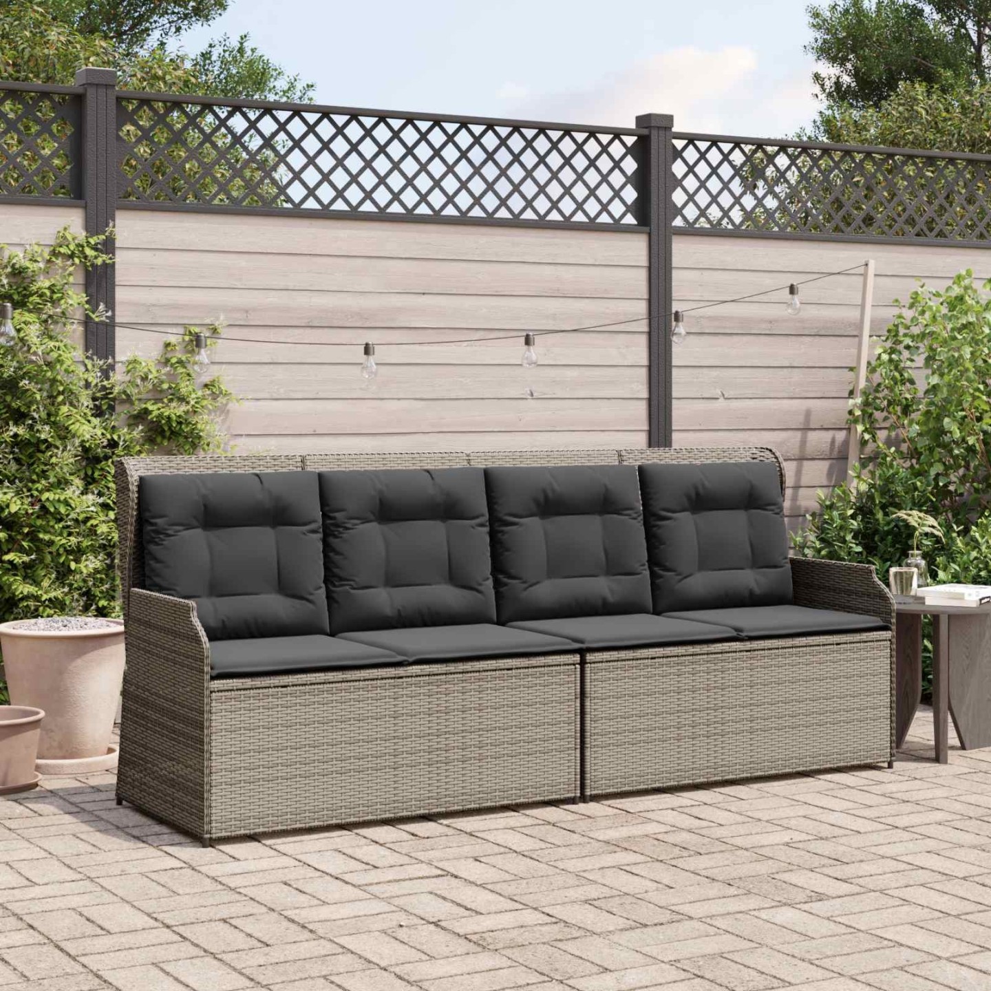 Banc de jardin 2 place Gris polyrotin
