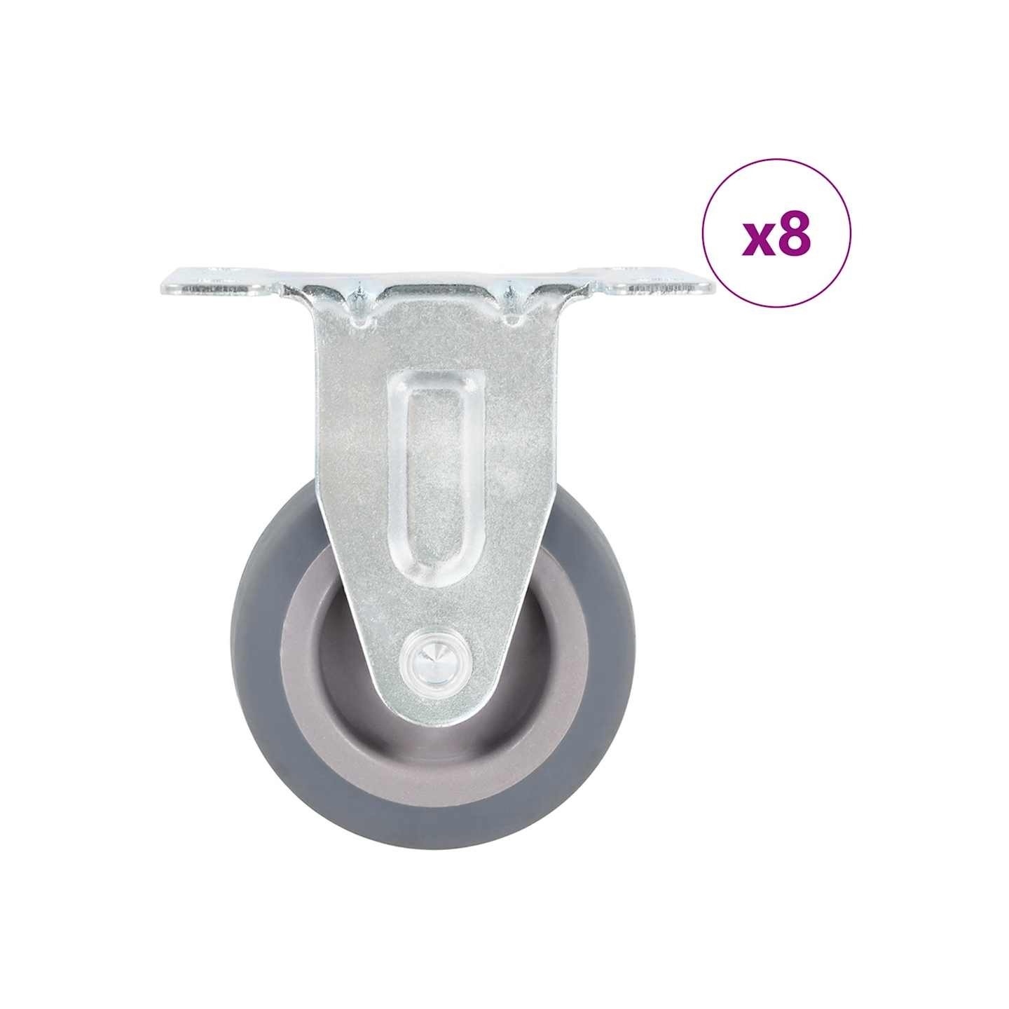 8 pcs Roulettes fixes 50 mm