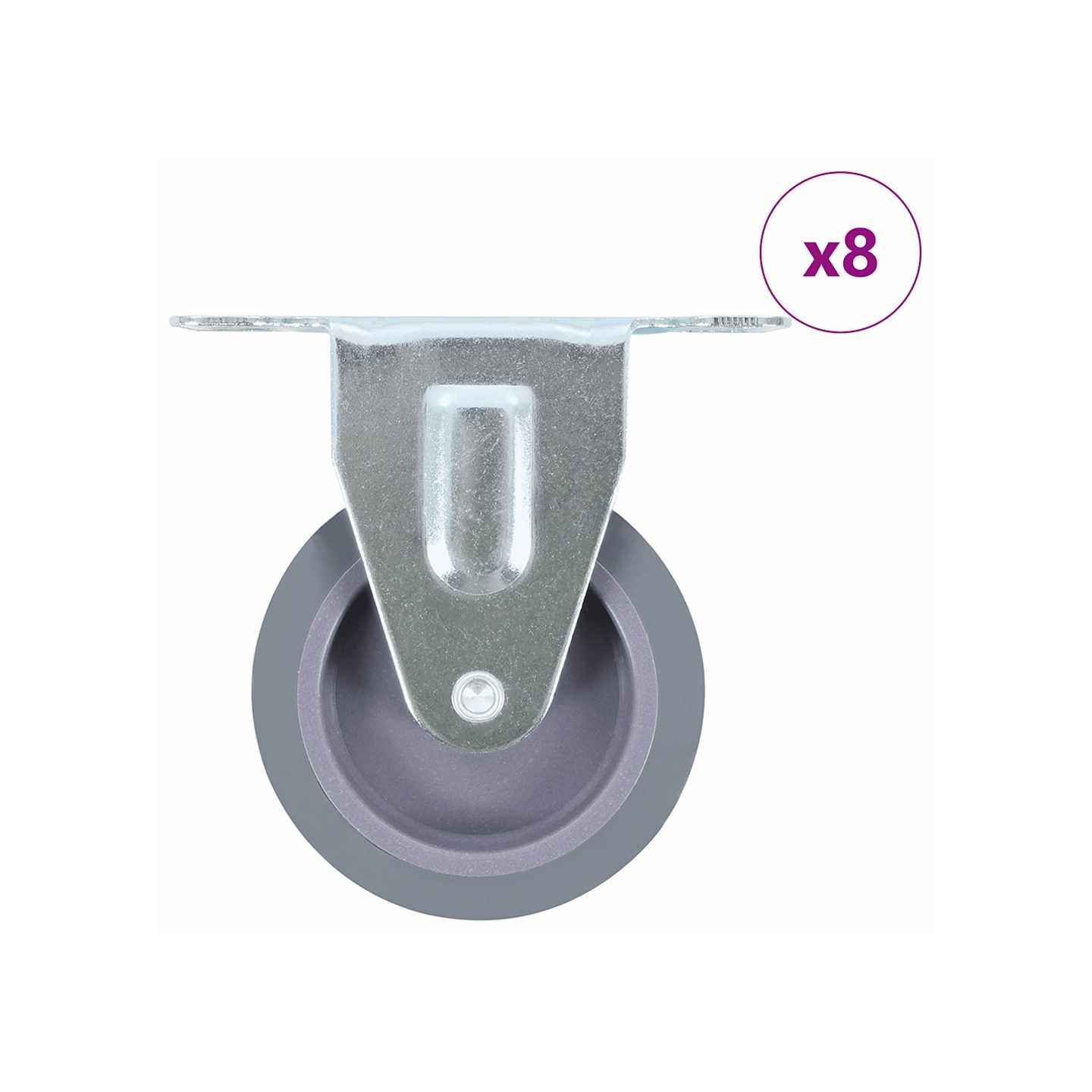 8 pcs Roulettes fixes 75 mm