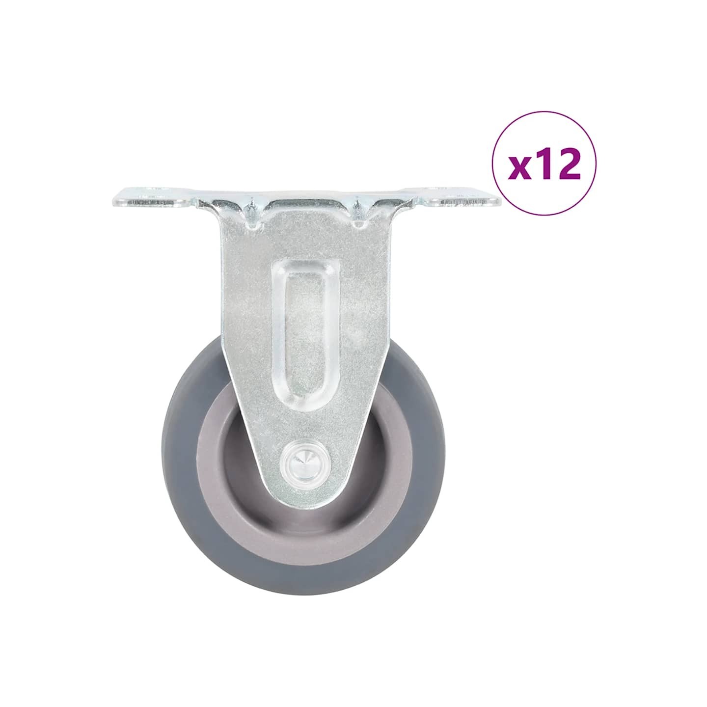 12 pcs Roulettes fixes 50 mm