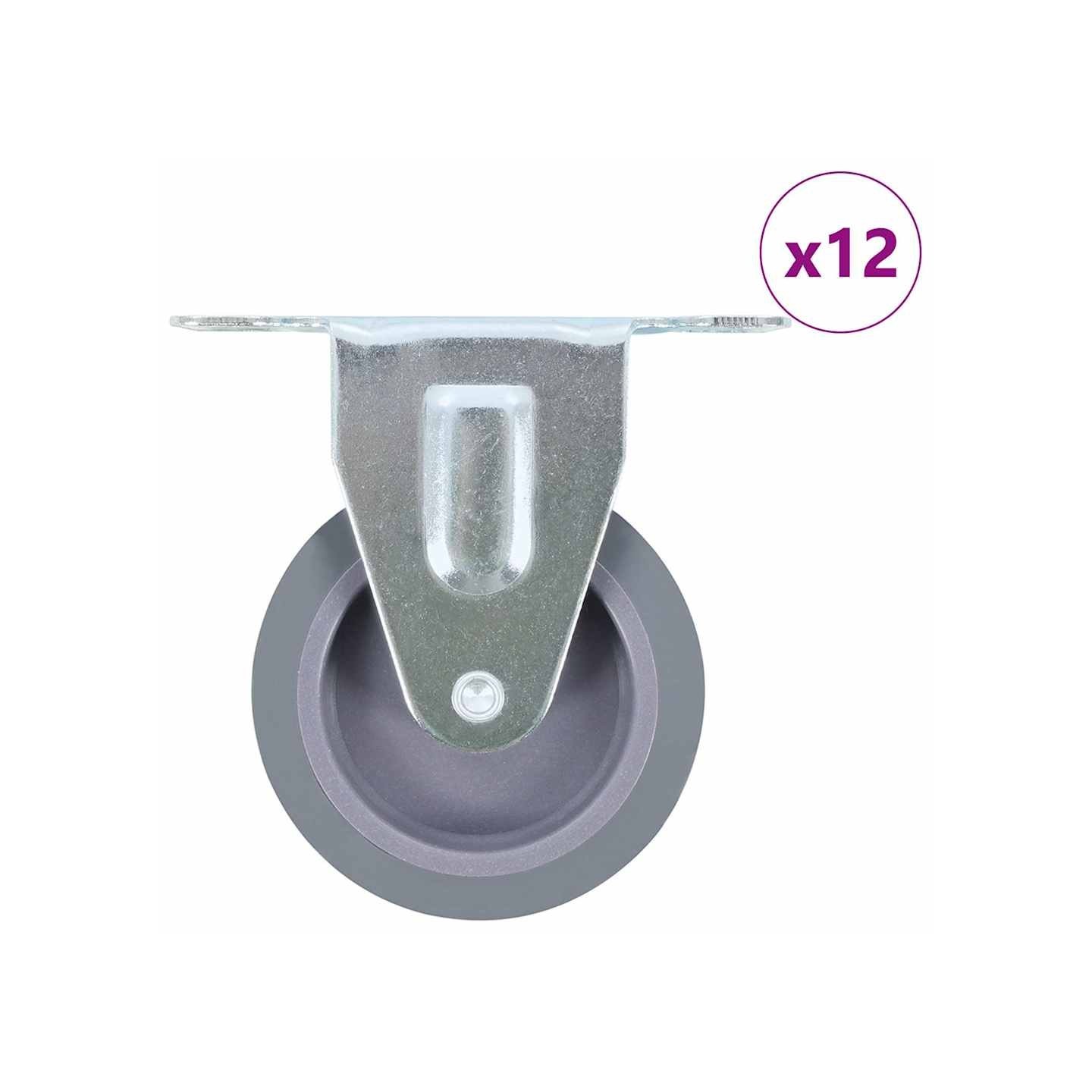 12 pcs Roulettes fixes 75 mm