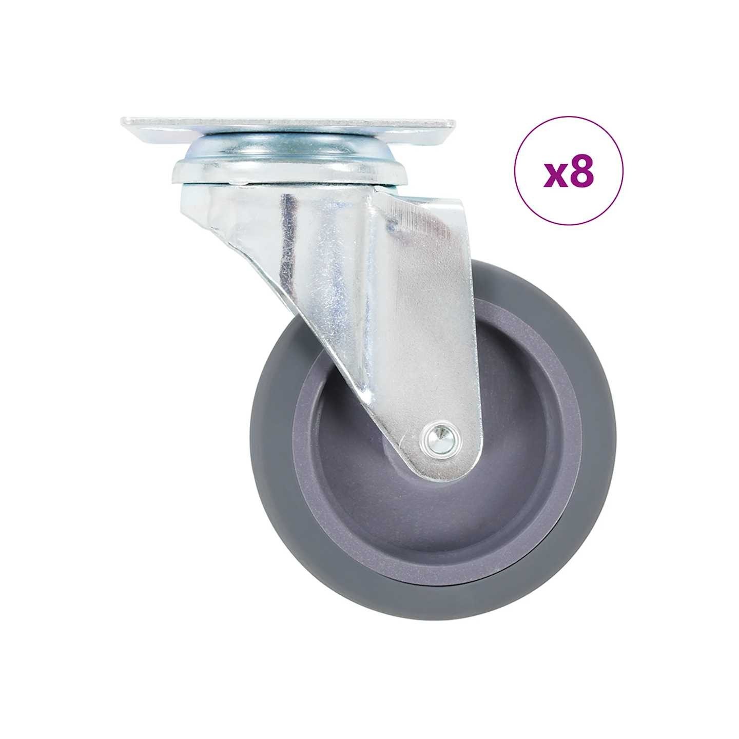 8 pcs Roulettes pivotantes 75 mm