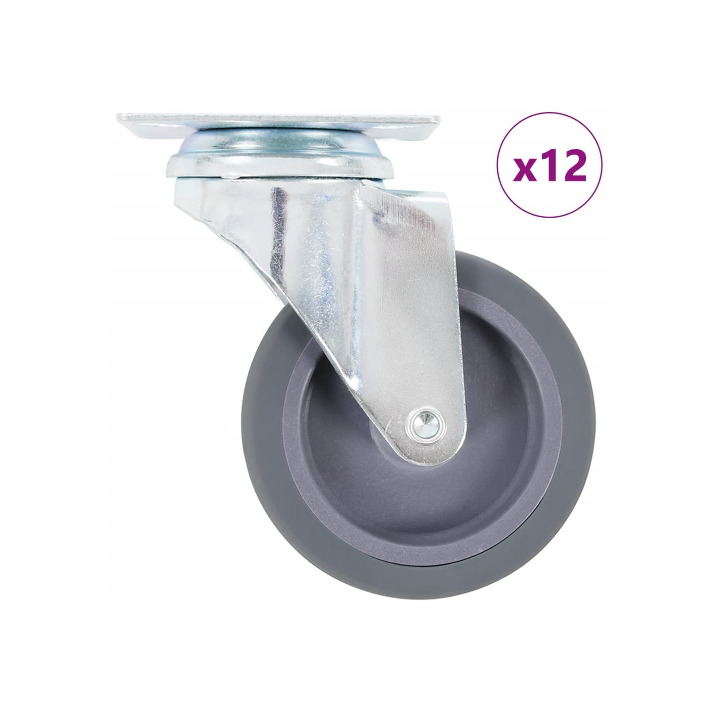 12 pcs Roulettes pivotantes 75 mm