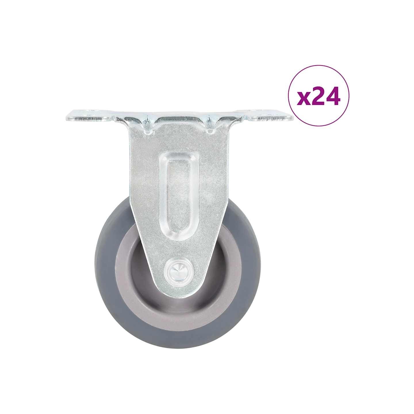24 pcs Roulettes fixes 50 mm