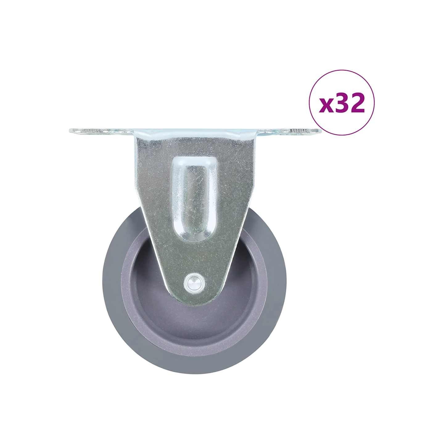 32 pcs Roulettes fixes 75 mm