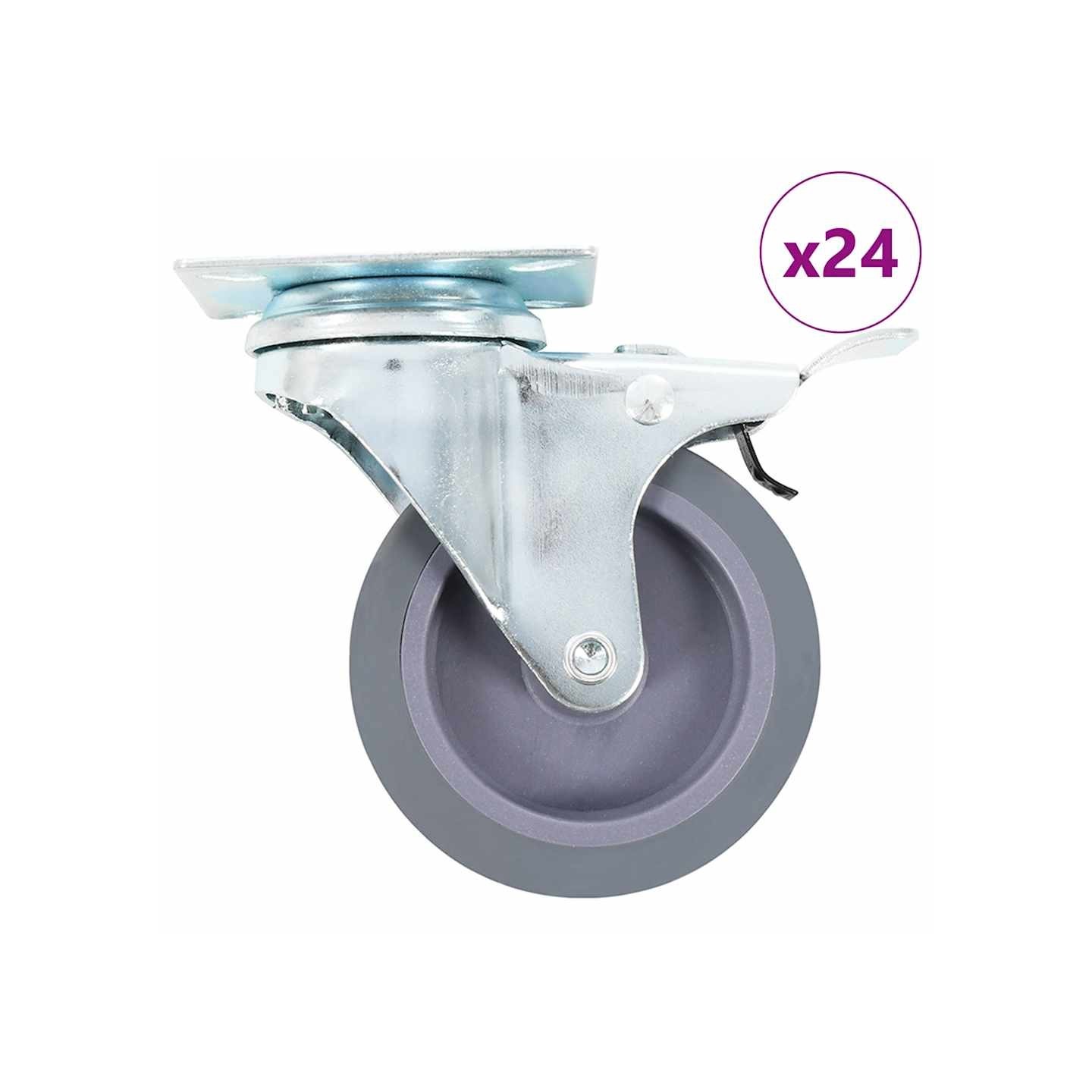 24 pcs Roulettes pivotantes 75 mm