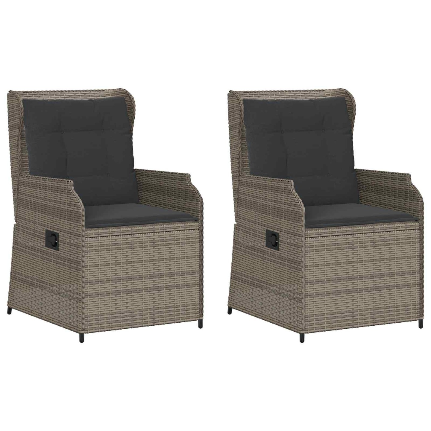 Banc de jardin 2 pc Gris polyrotin