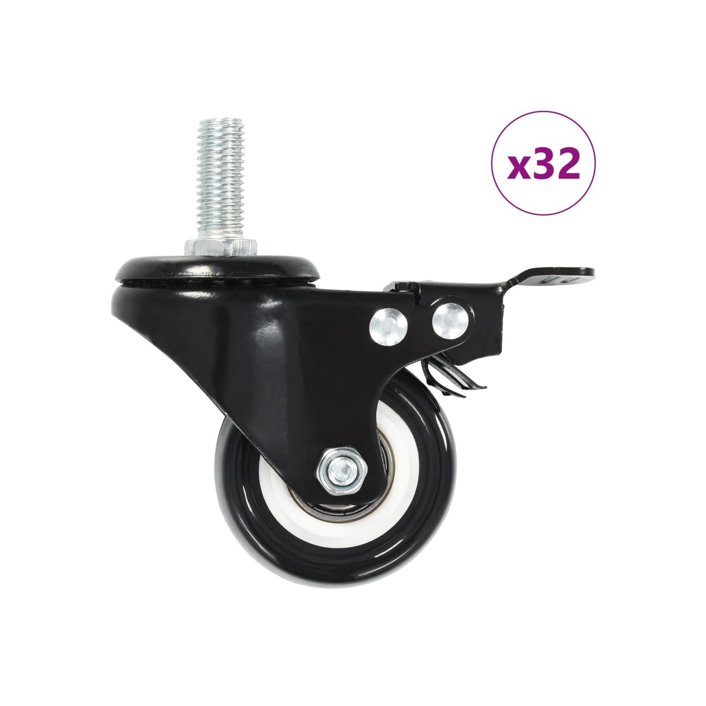 Roulettes pivotantes avec freins 32 pcs 50 mm