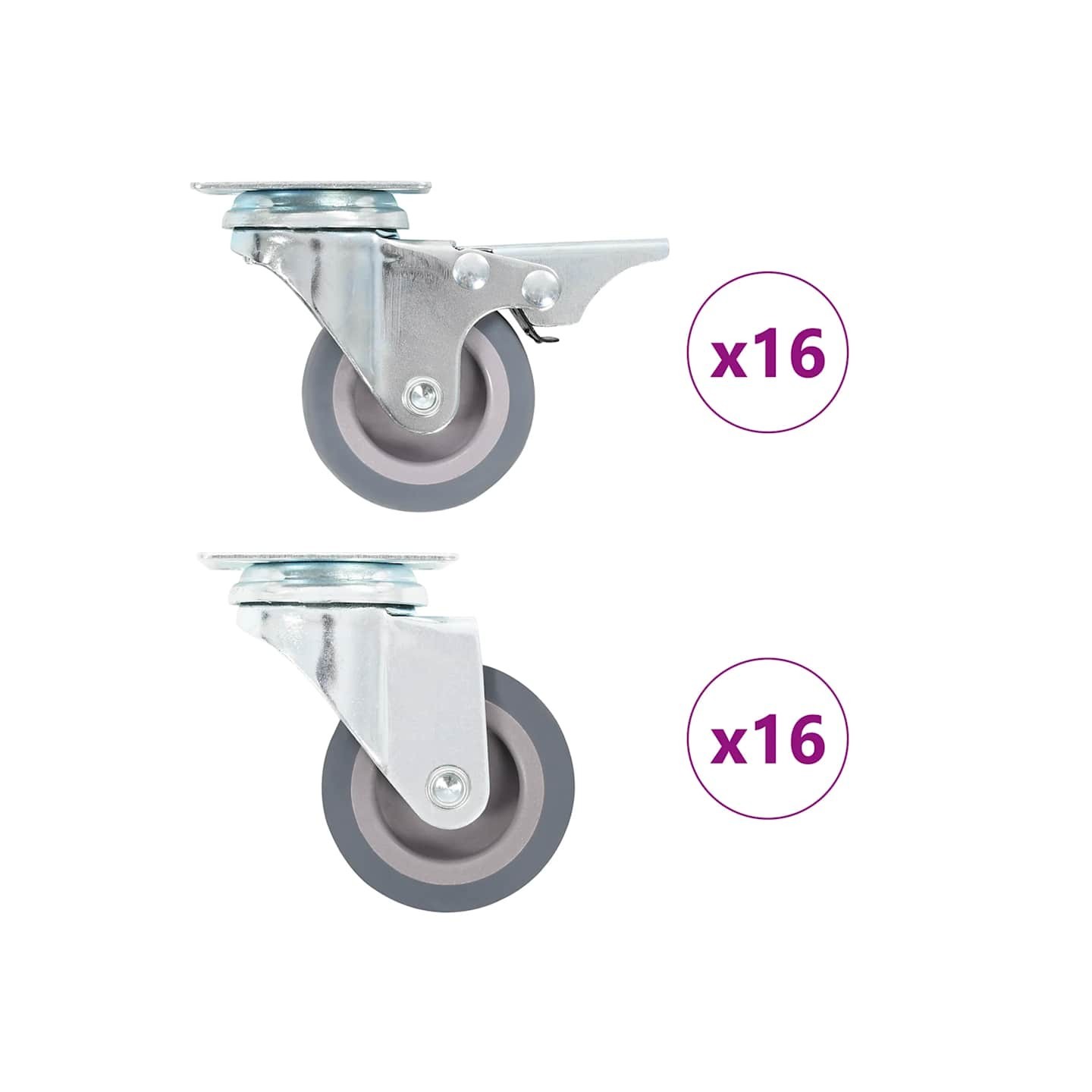 32 pcs Roulettes pivotantes 50 mm