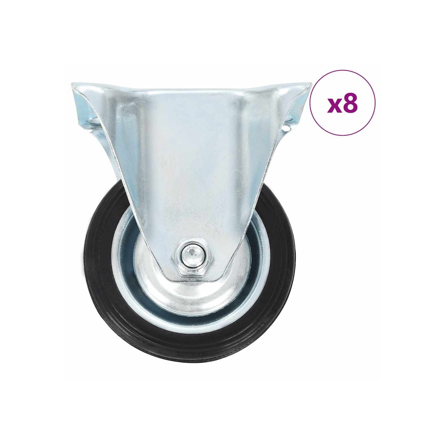 8 pcs Roulettes fixes 75 mm