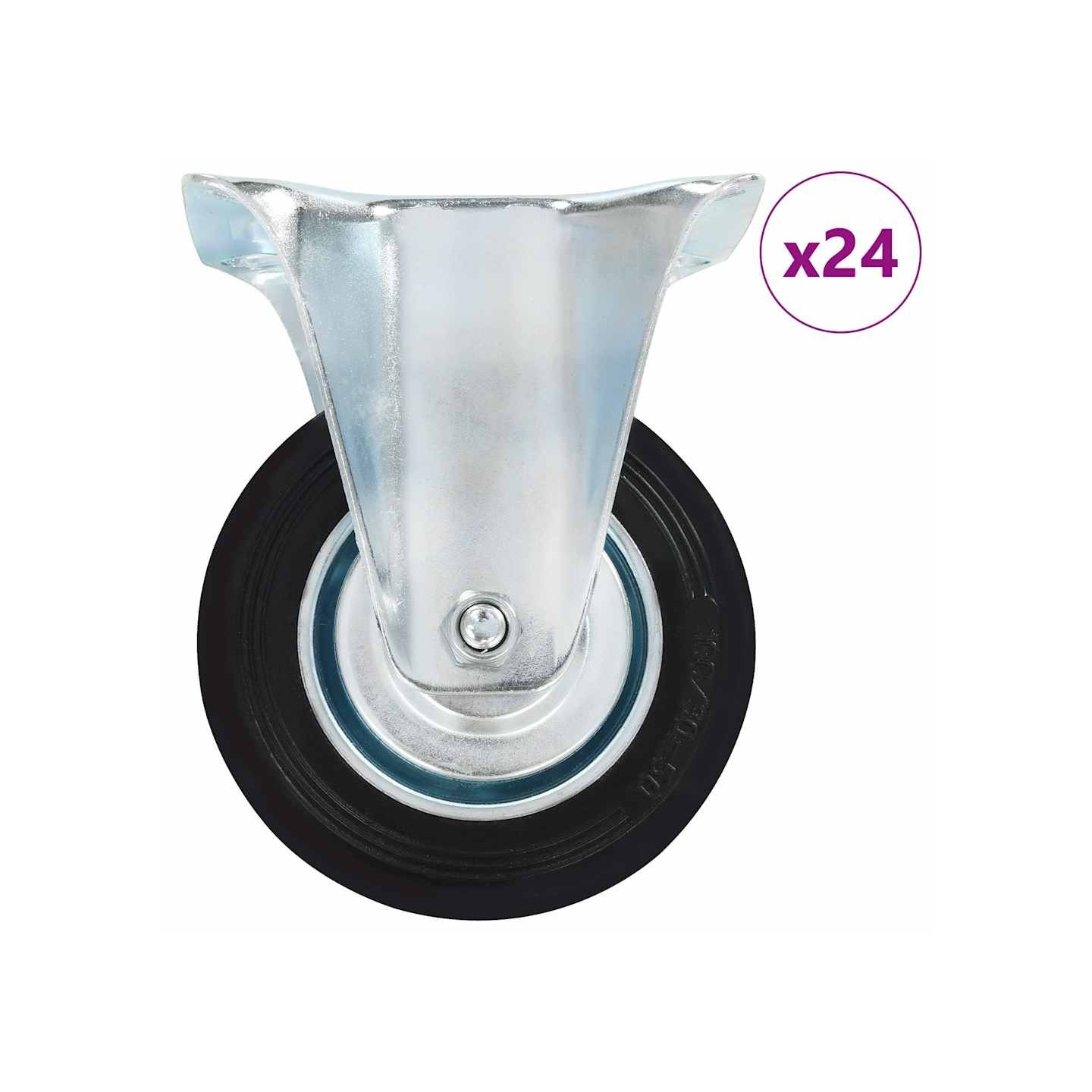 24 pcs Roulettes fixes 100 mm