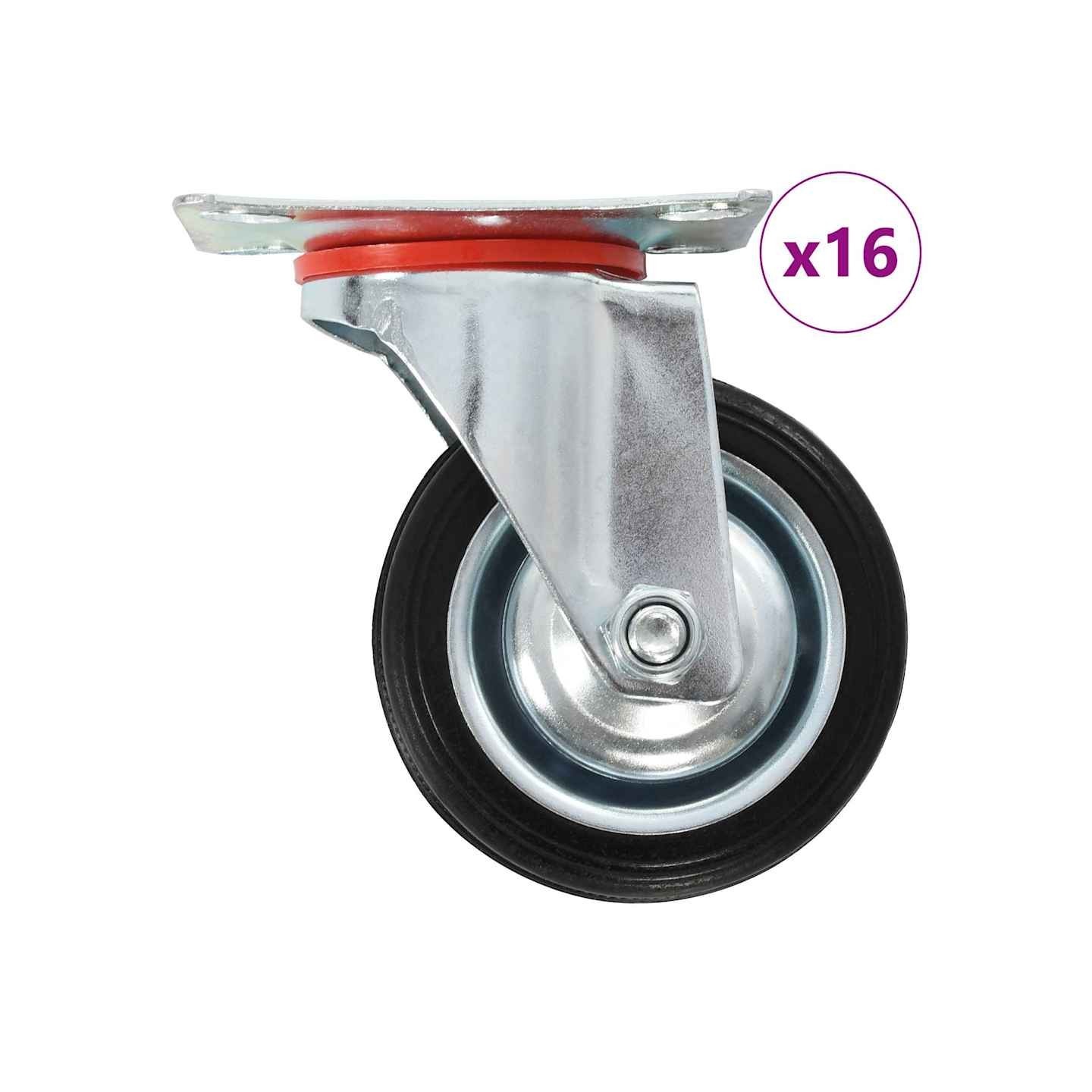 16 pcs Roulettes pivotantes 75 mm