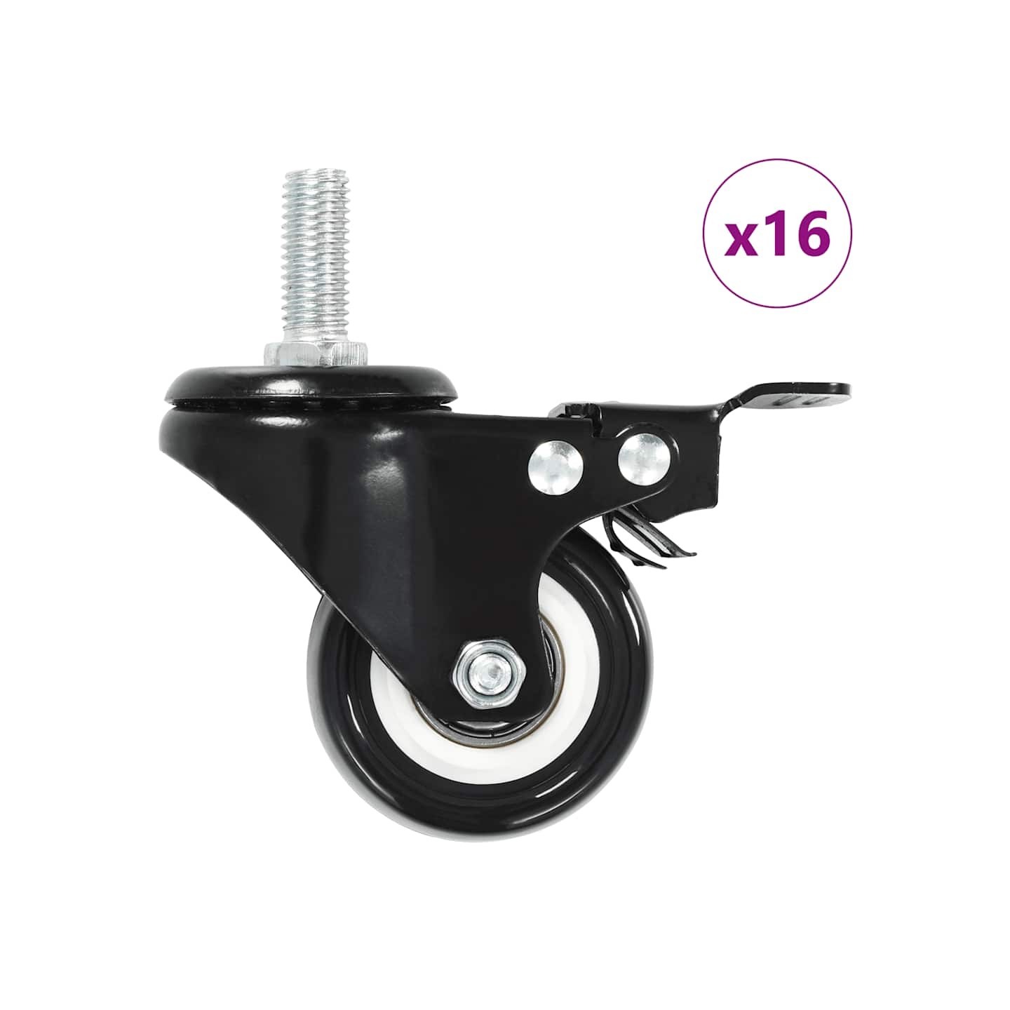 Roulettes pivotantes avec freins 16 pcs 50 mm