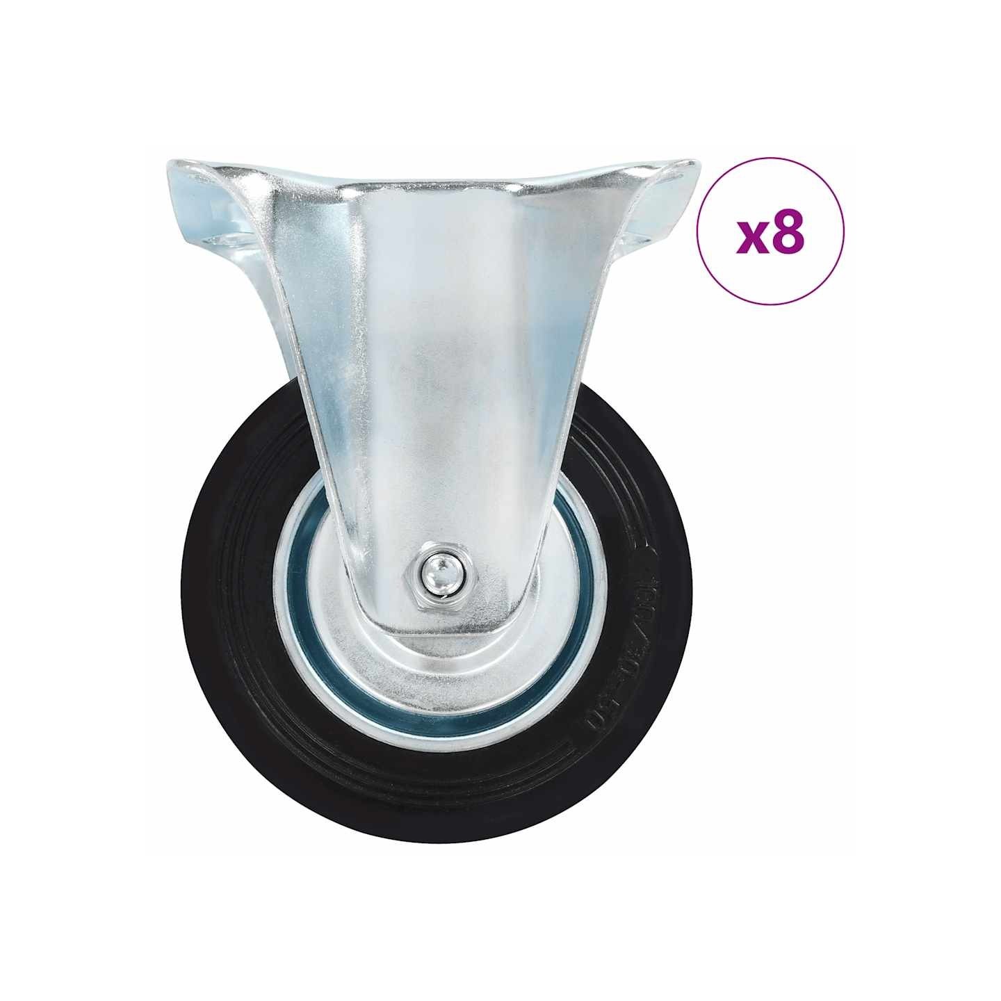 8 pcs Roulettes fixes 100 mm