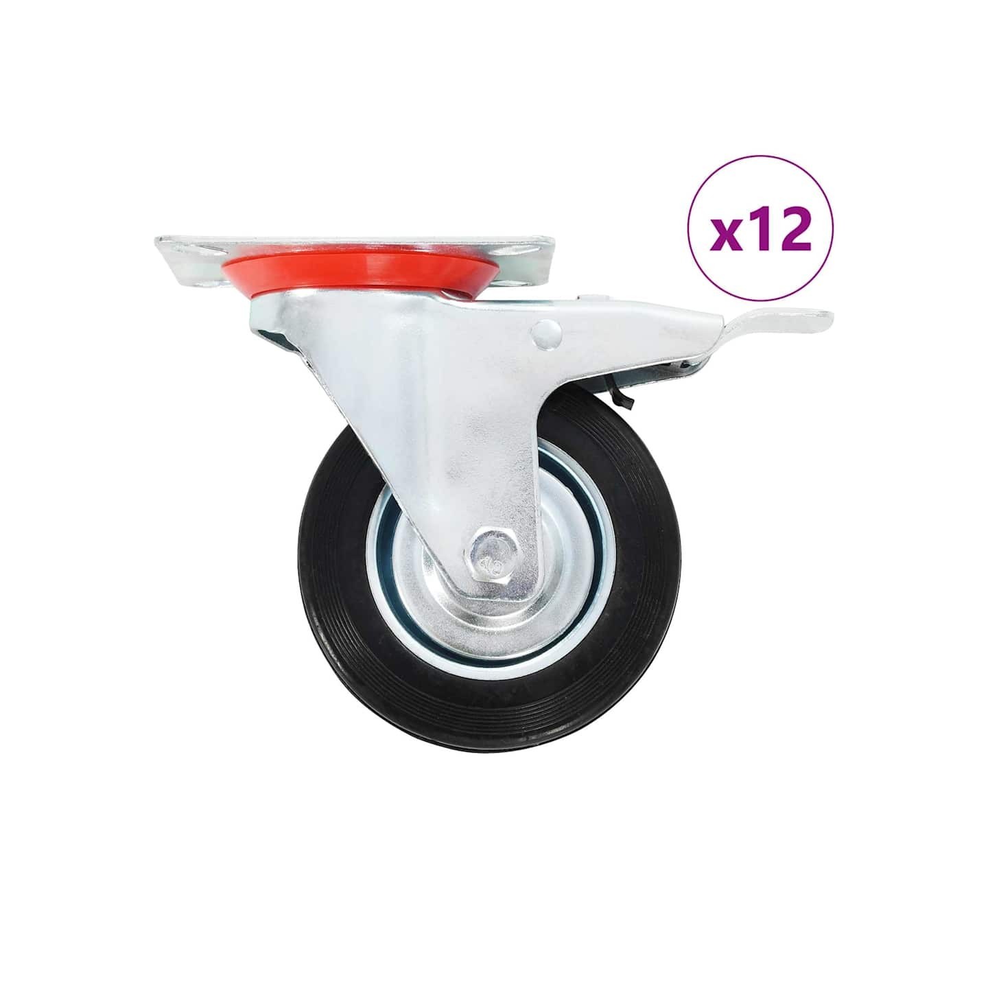 12 pcs Roulettes pivotantes 100 mm