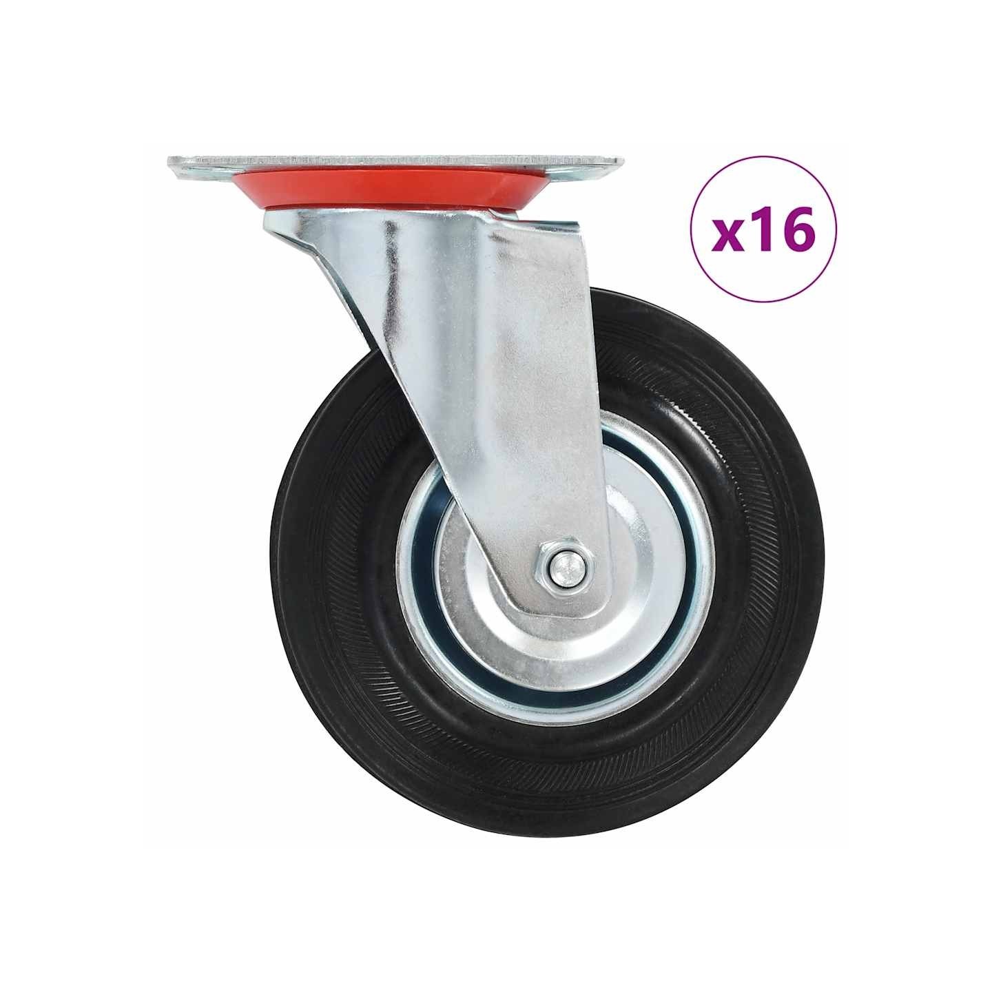 16 pcs Roulettes pivotantes 125 mm