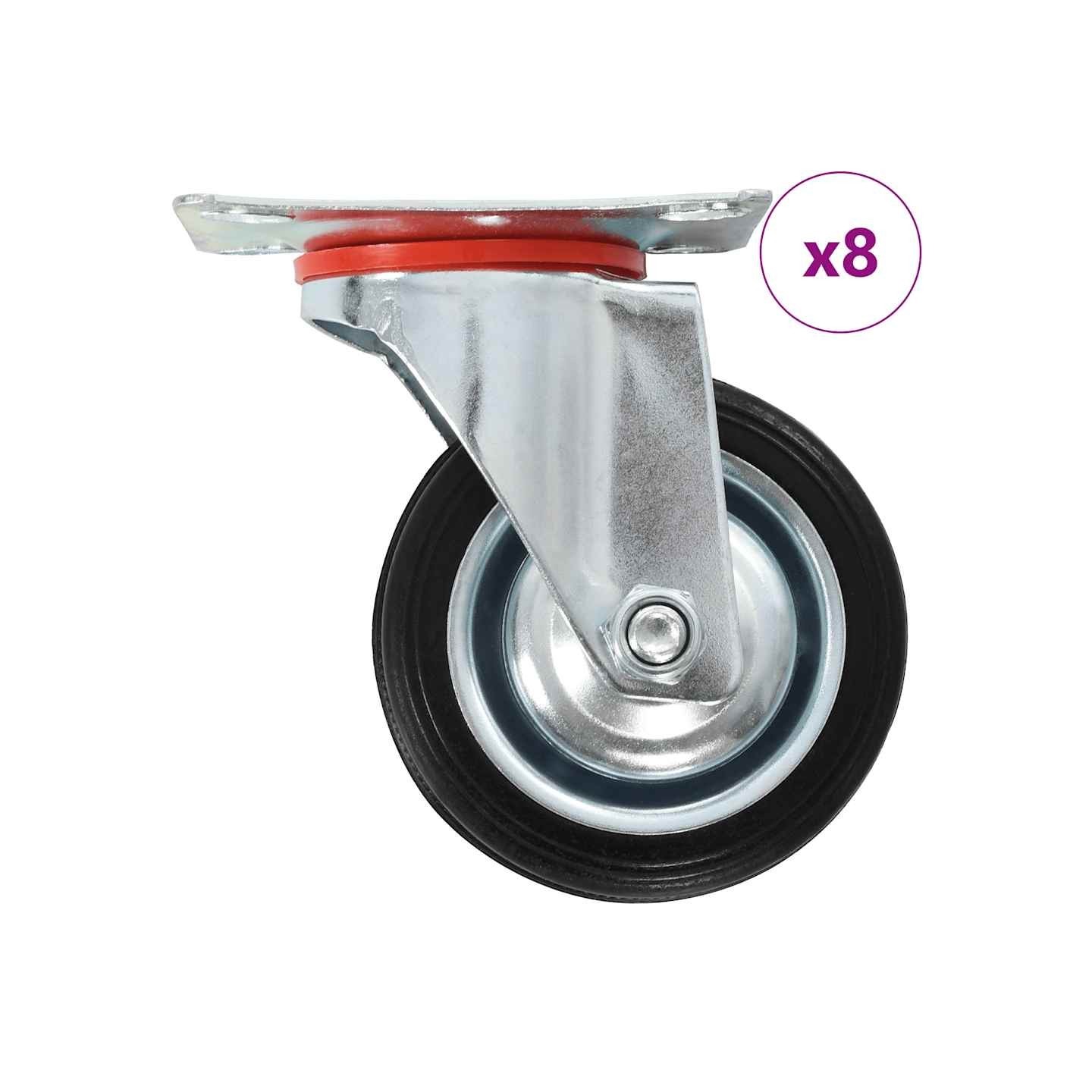 8 pcs Roulettes pivotantes 75 mm