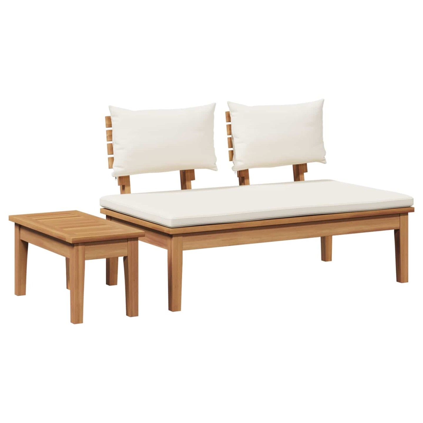 Ensemble banc et table de jardin 2 pc Crème et marron