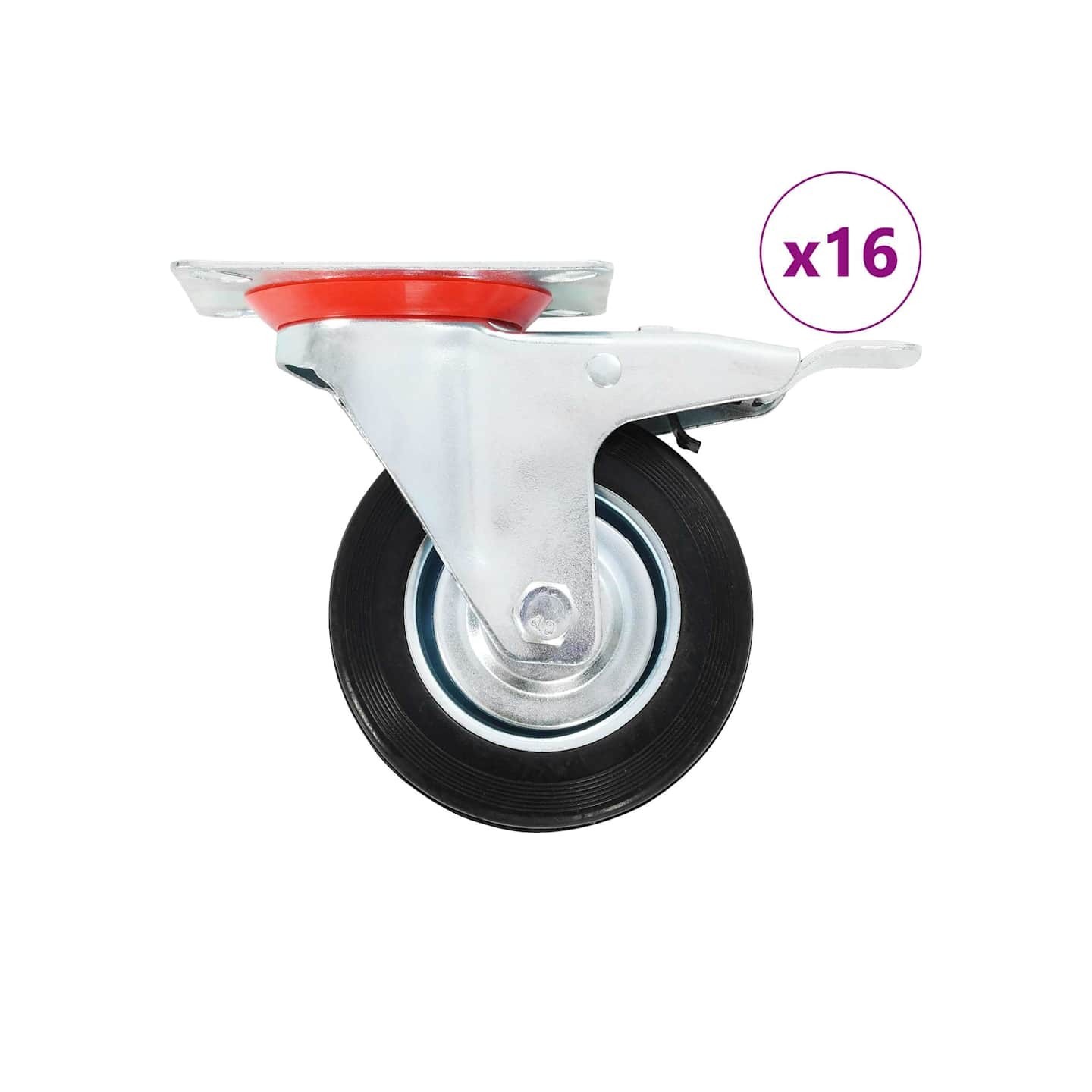 16 pcs Roulettes pivotantes 100 mm