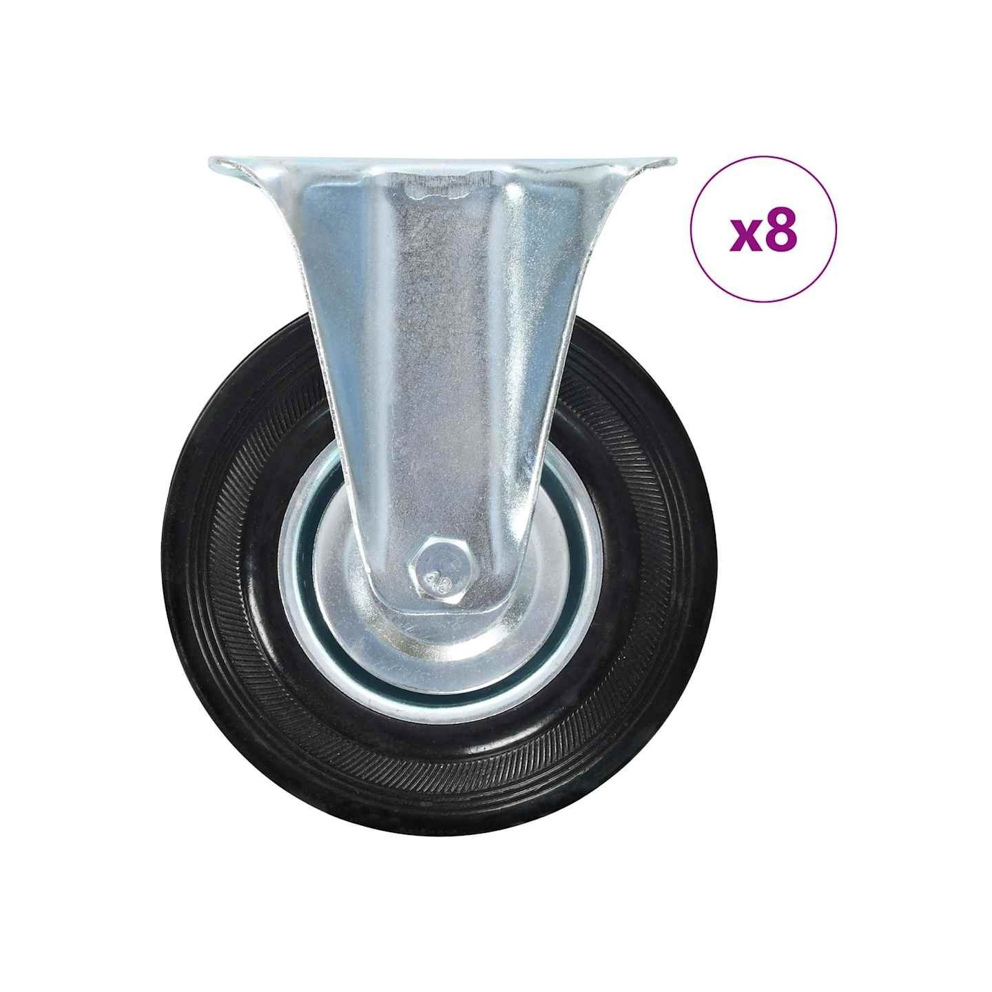 8 pcs Roulettes fixes 125 mm