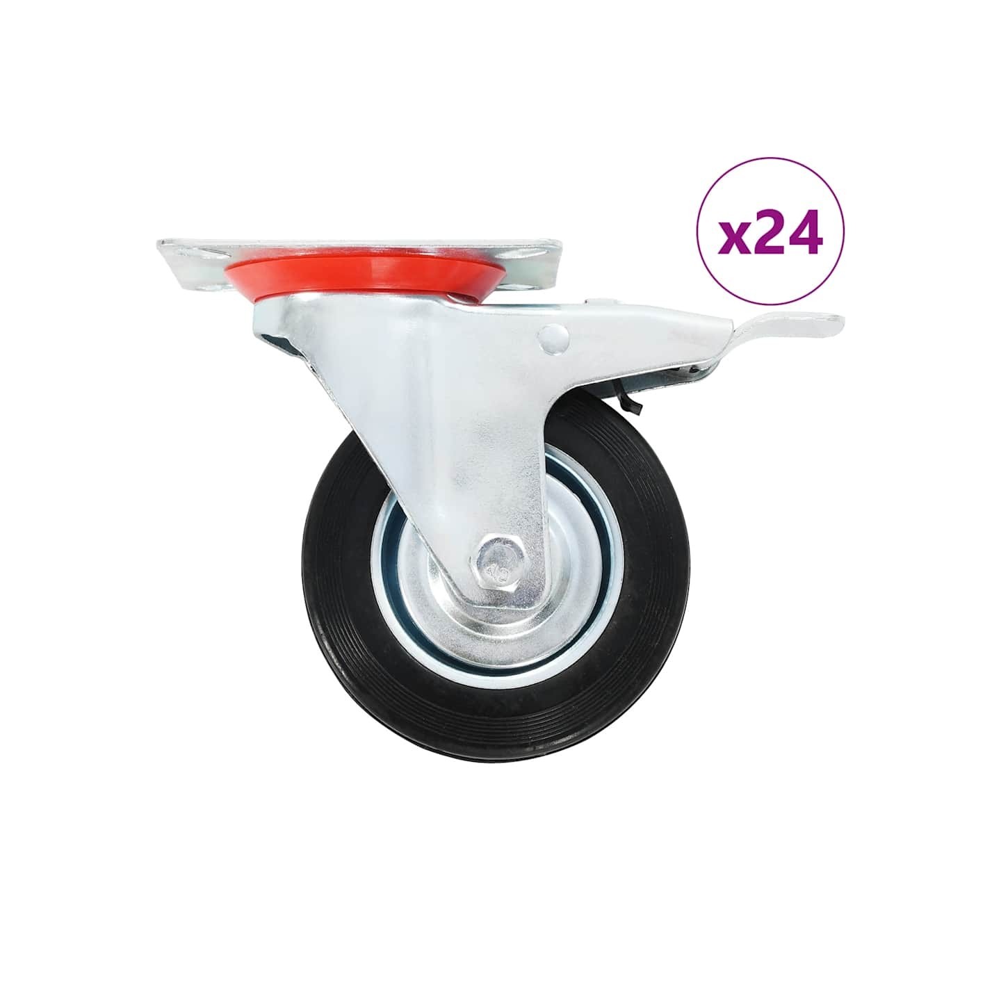24 pcs Roulettes pivotantes 100 mm