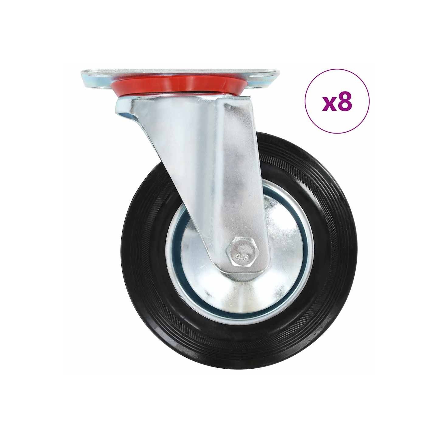 8 pcs Roulettes pivotantes 160 mm
