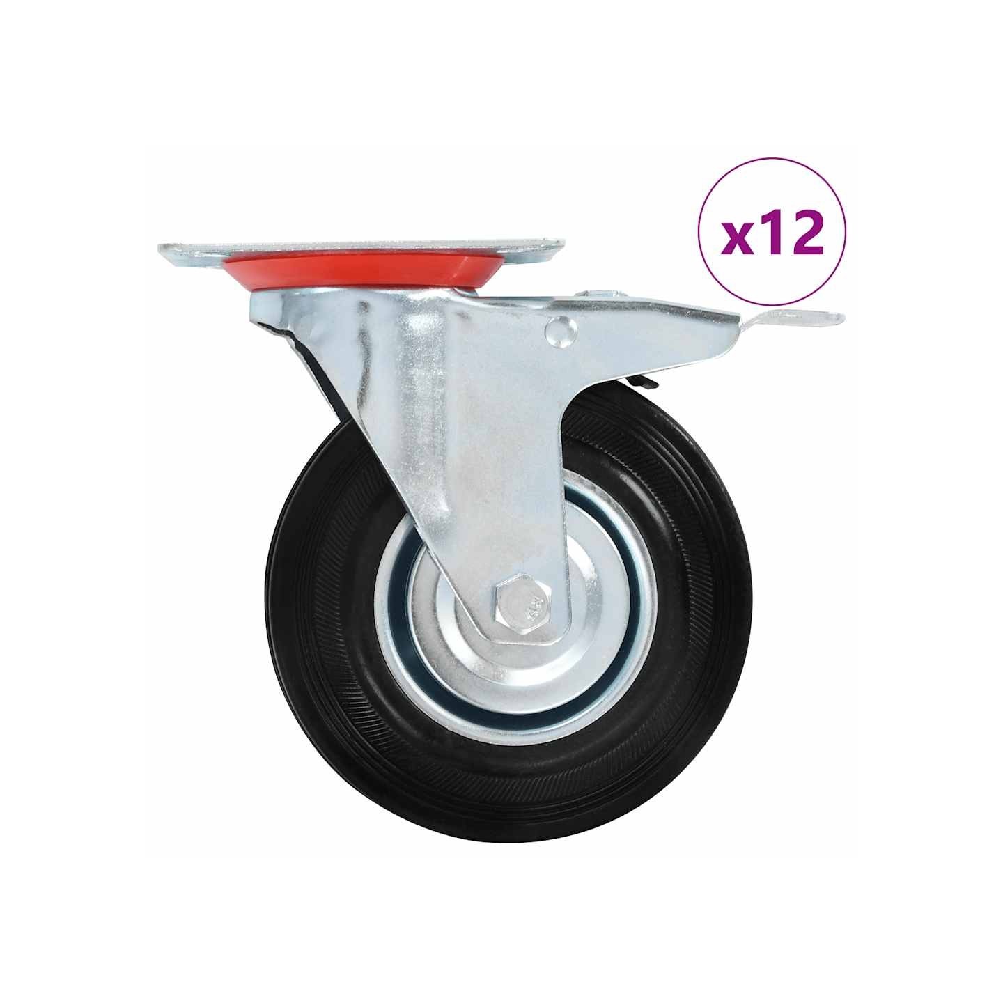 12 pcs Roulettes pivotantes 125 mm