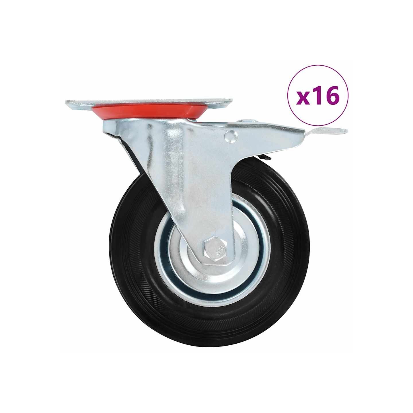 16 pcs Roulettes pivotantes 125 mm